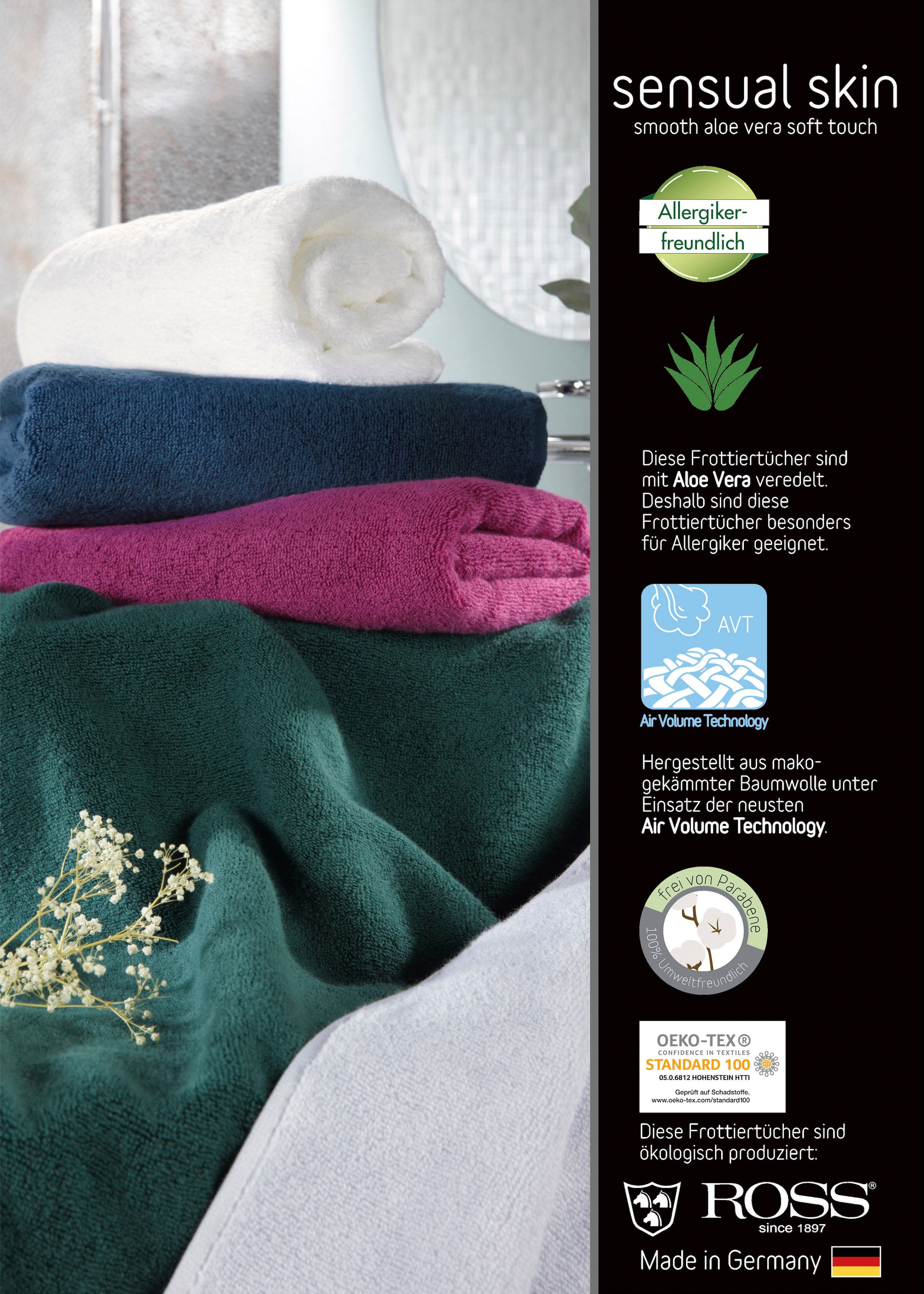 ROSS Waschhandschuh »Sensual Skin« mit Aloe-Vera-Öl veredelt