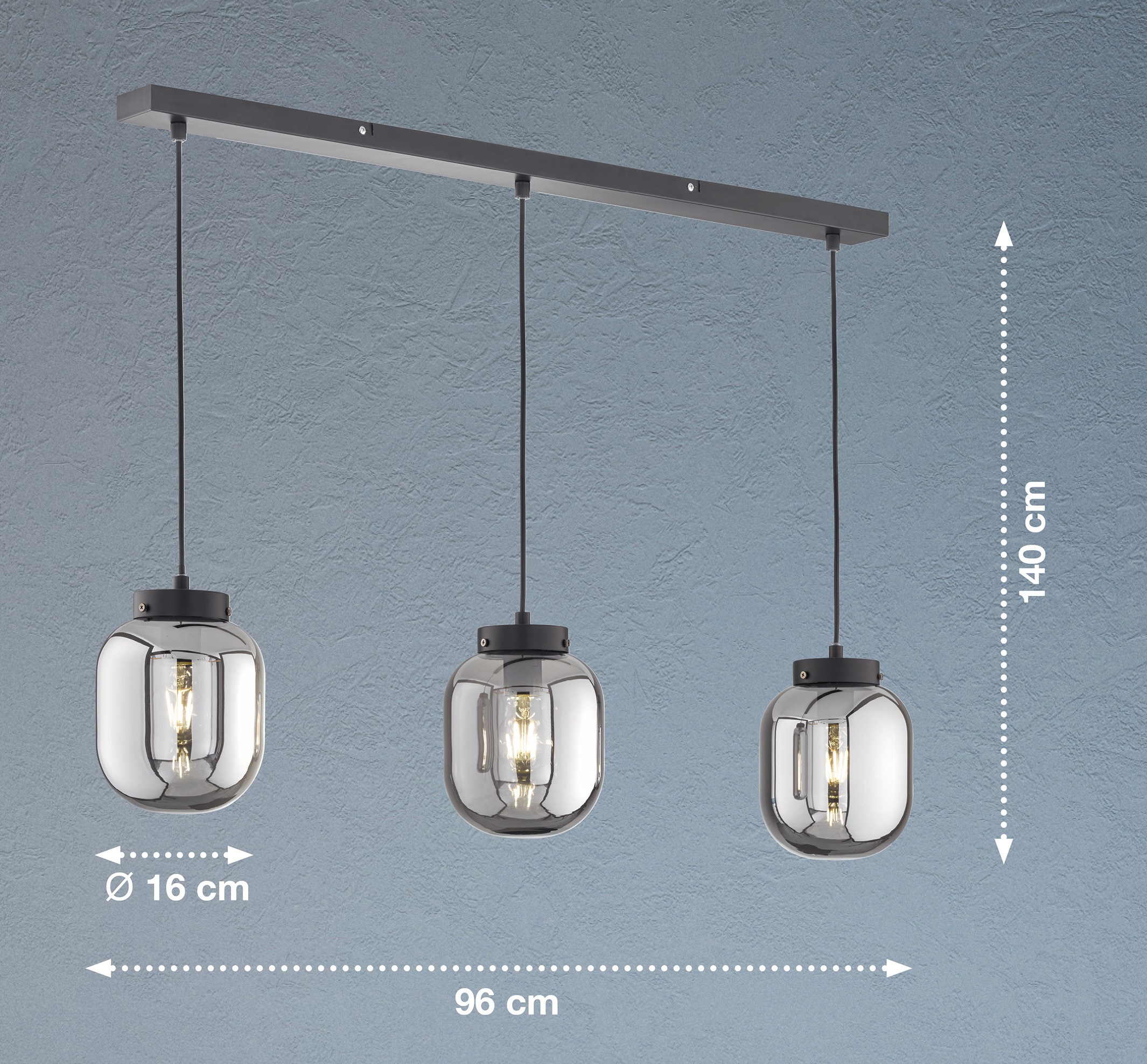 FISCHER & HONSEL Pendelleuchte »Regi«, 3 flammig, Leuchtmittel E27 | ohne Leuchtmittel