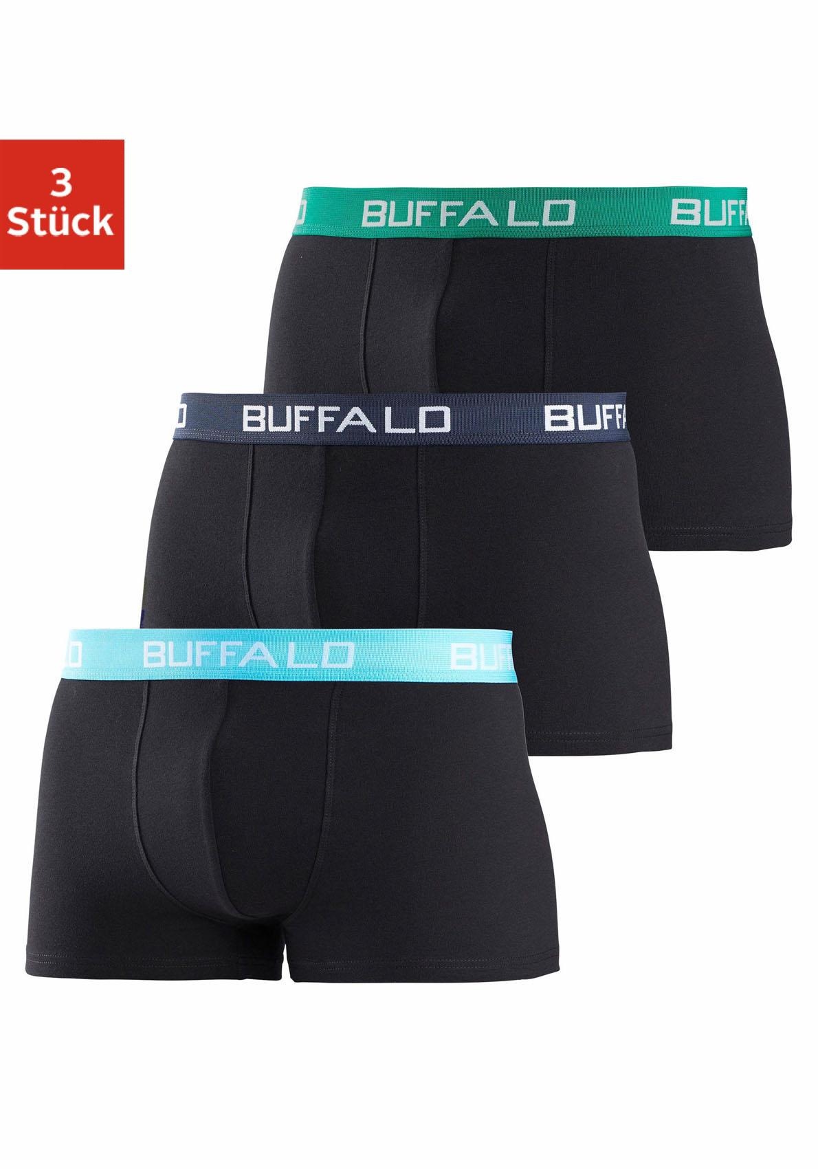 Buffalo Boxer, (3 St.), für Jungen mit kontrastfarbenem Bündchen