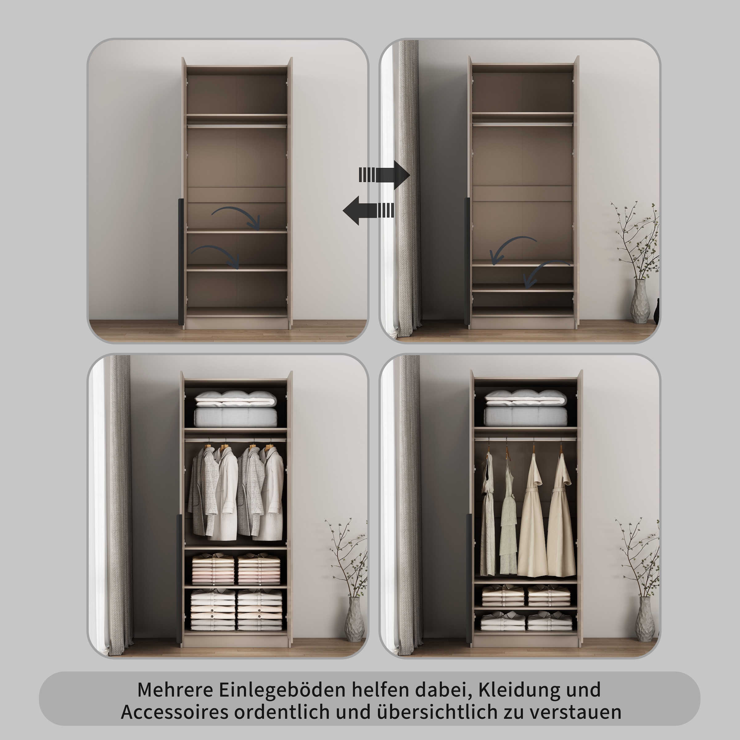 OTTO home Kleiderschrank »Annor Schlafzimmerschrank Breite 82cm hochglanz Schrank Garderobe«