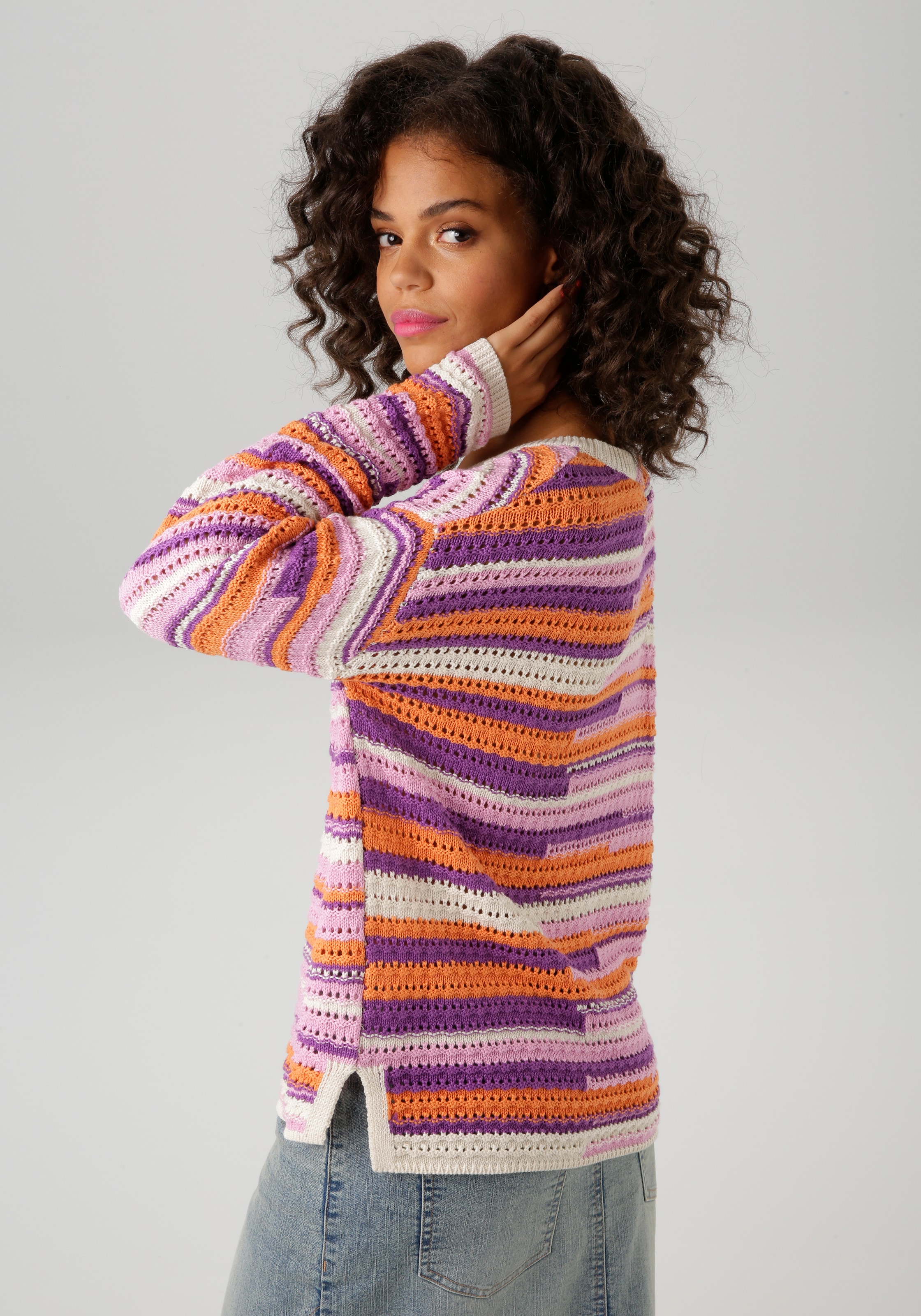 Aniston CASUAL Strickpullover, im extravagantem Streifen-Dessin - NEUE KOLLEKTION