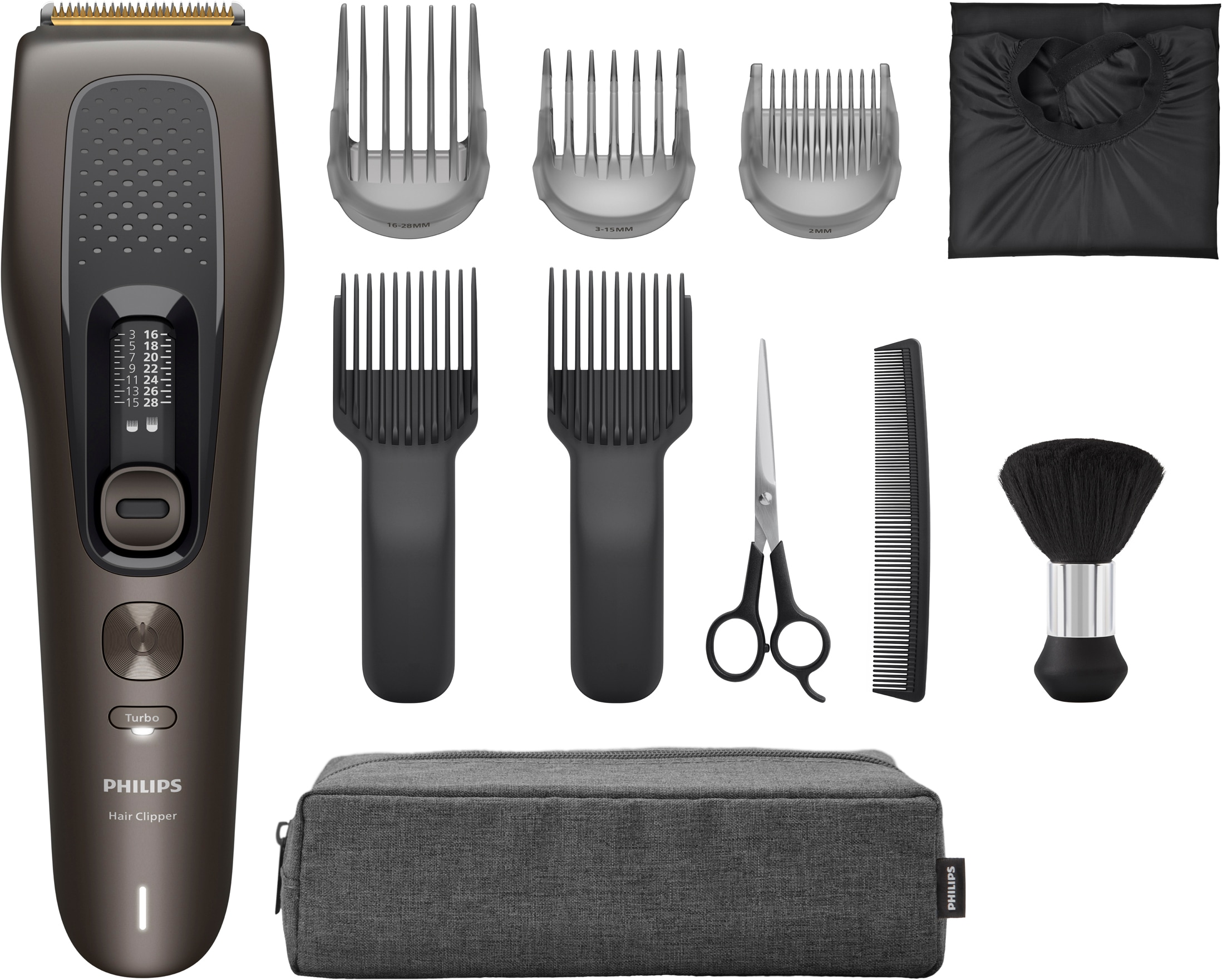 Philips »Serie 9000 HC9722/15« 3 Aufsätze 28 Längeneinstellungen, Precision Fade Tools und Turbo Modus