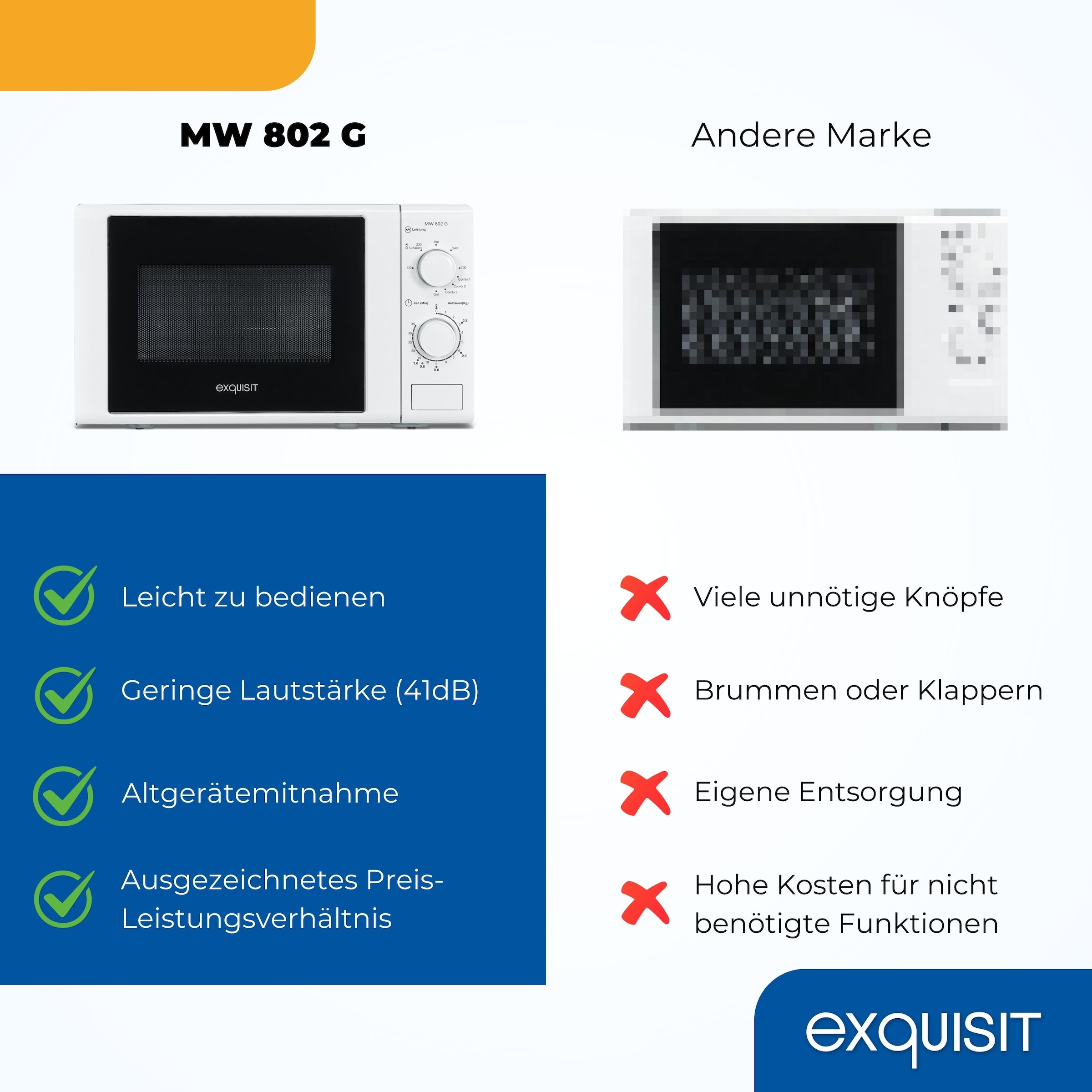 exquisit Mikrowelle »MW 900-030G weiss«, Grill-Mikrowelle, 1050 W
