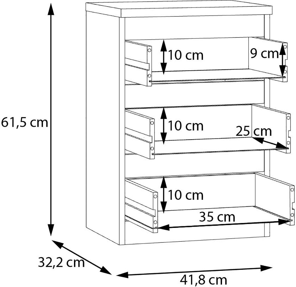 FORTE Kommode »Edmore«, Kommode, Boxspringbett, Stauraum