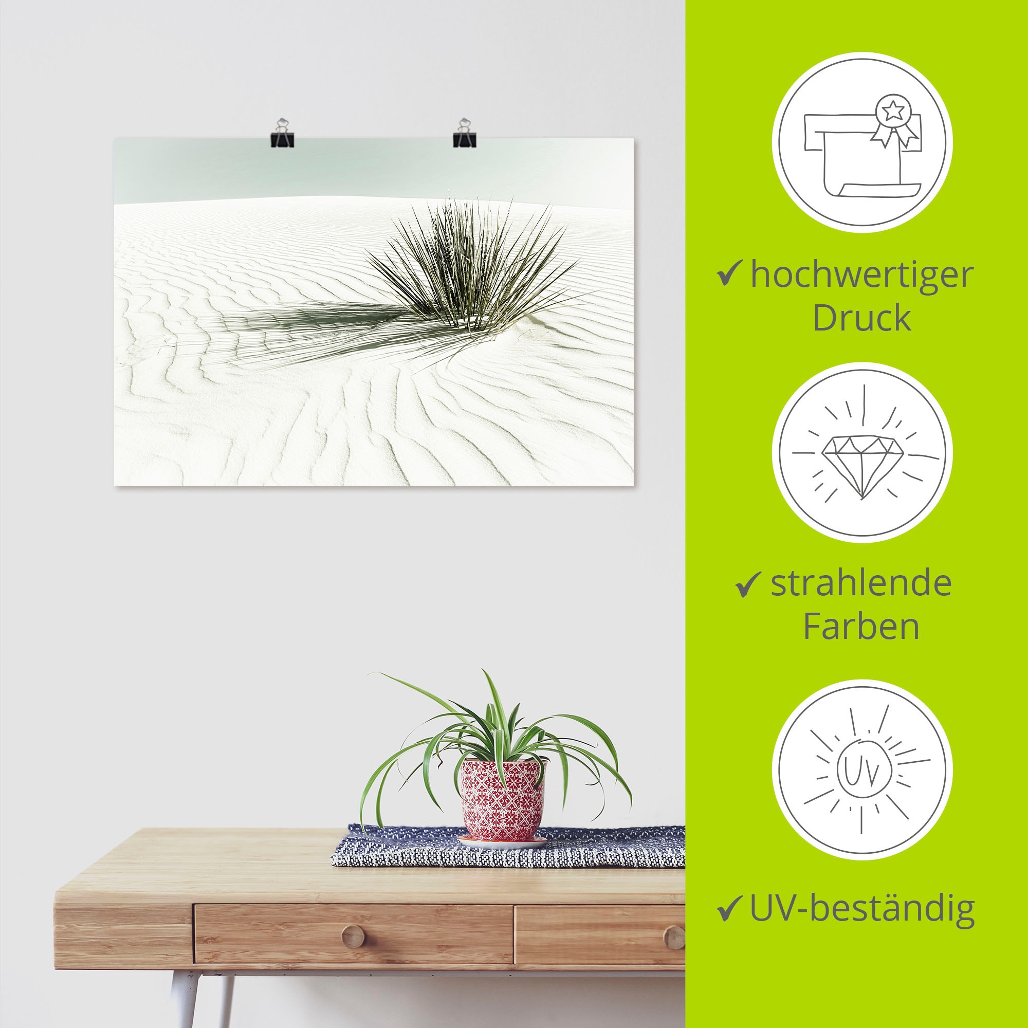 Artland Wandbild »Dünen, weißer Sand Vintage« Strandbilder 1 Stk. tlg. als Leinwandbild, Poster in verschied. Größen