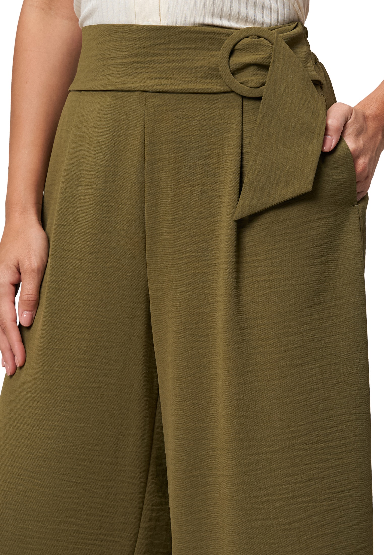 Zero Stoffhose »Hose mit weitem Bein und Gürtel 26 Inch«