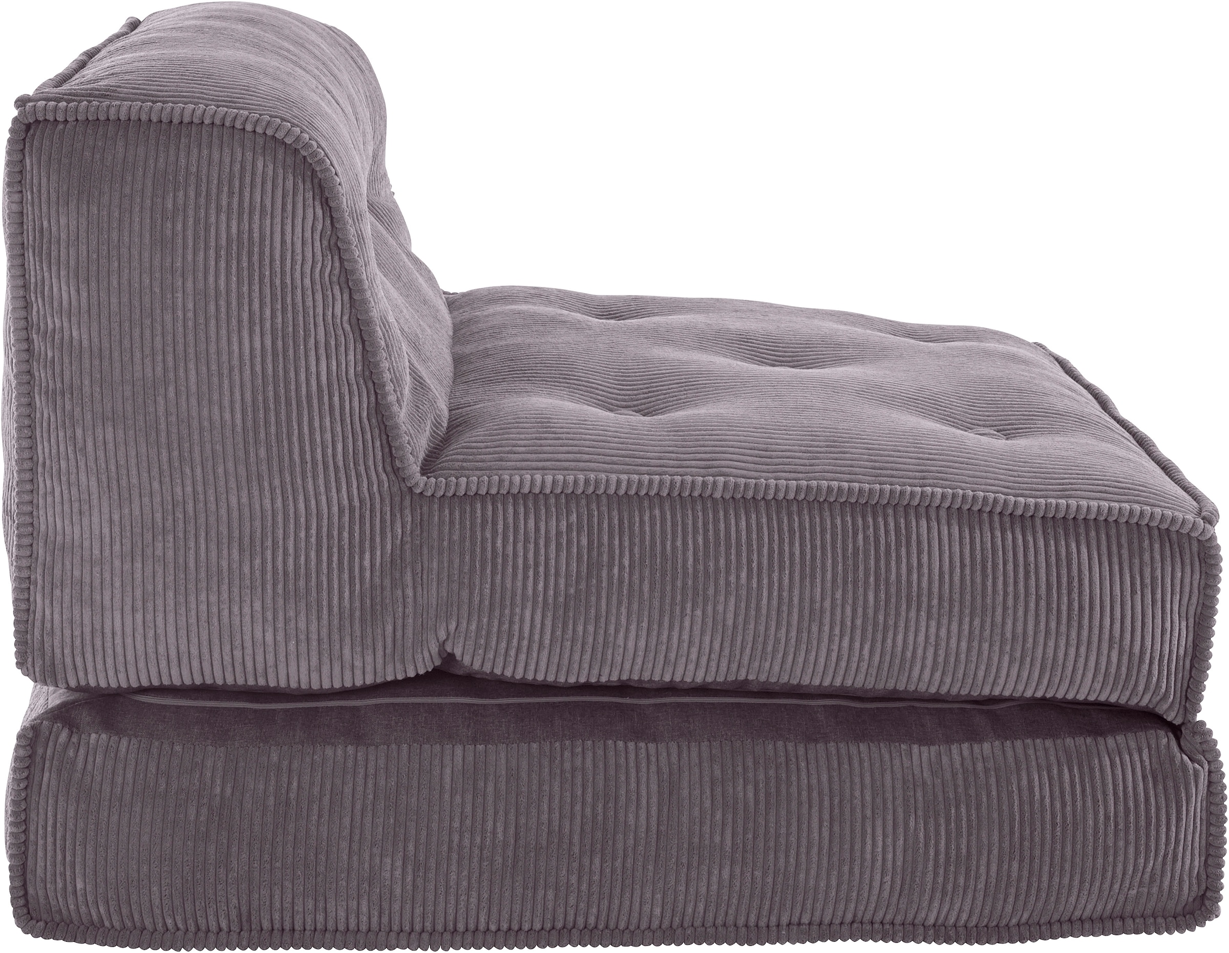 INOSIGN Sessel »Pia« Loungesessel aus Cord, in 2 Größen, Pouf-Funktion.