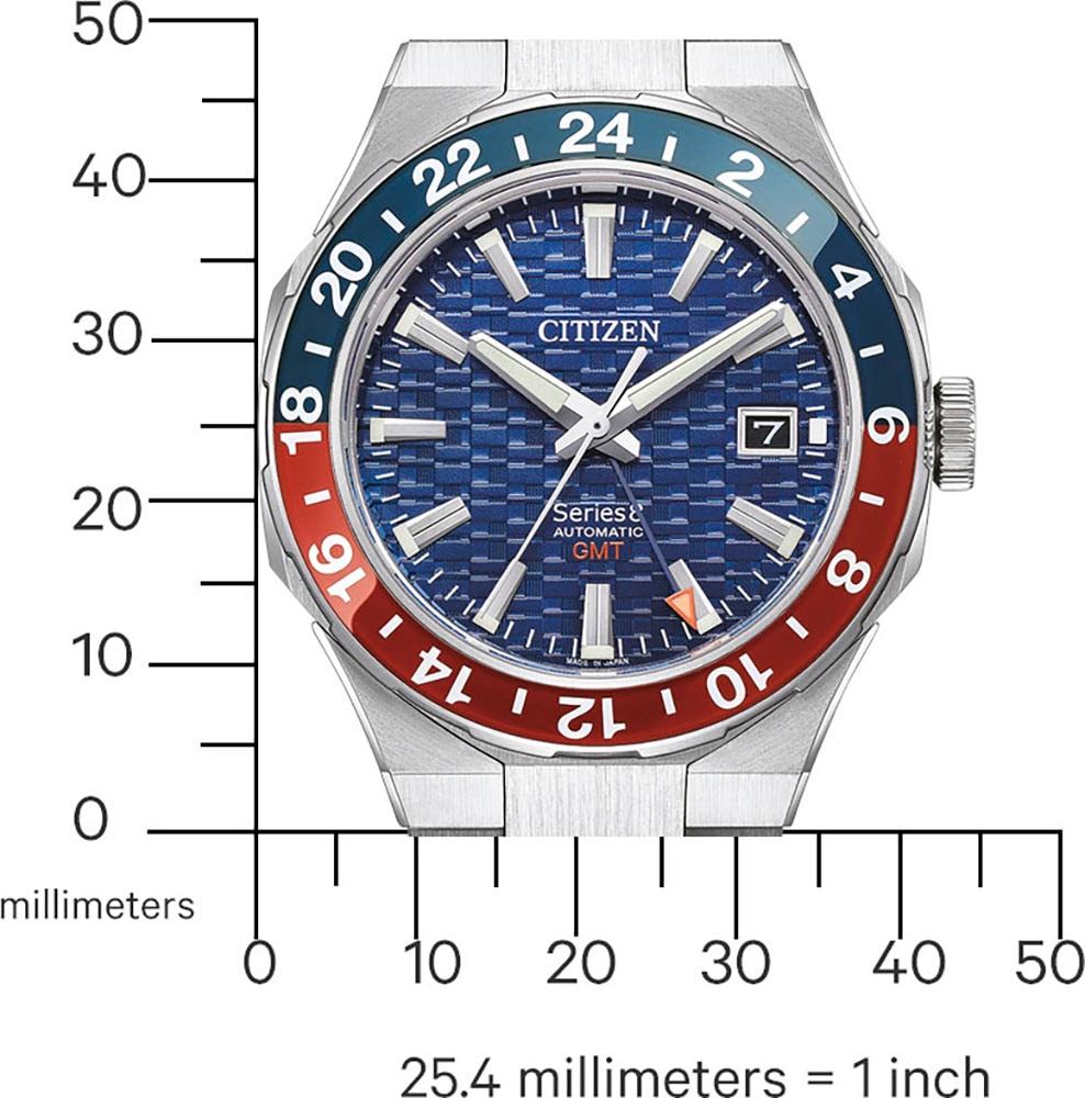 Citizen Automatikuhr »Series 8 GMT«, Armbanduhr,Herrenuhr,Saphirglas,bis 10bar wasserdicht,Edelstahlarmband