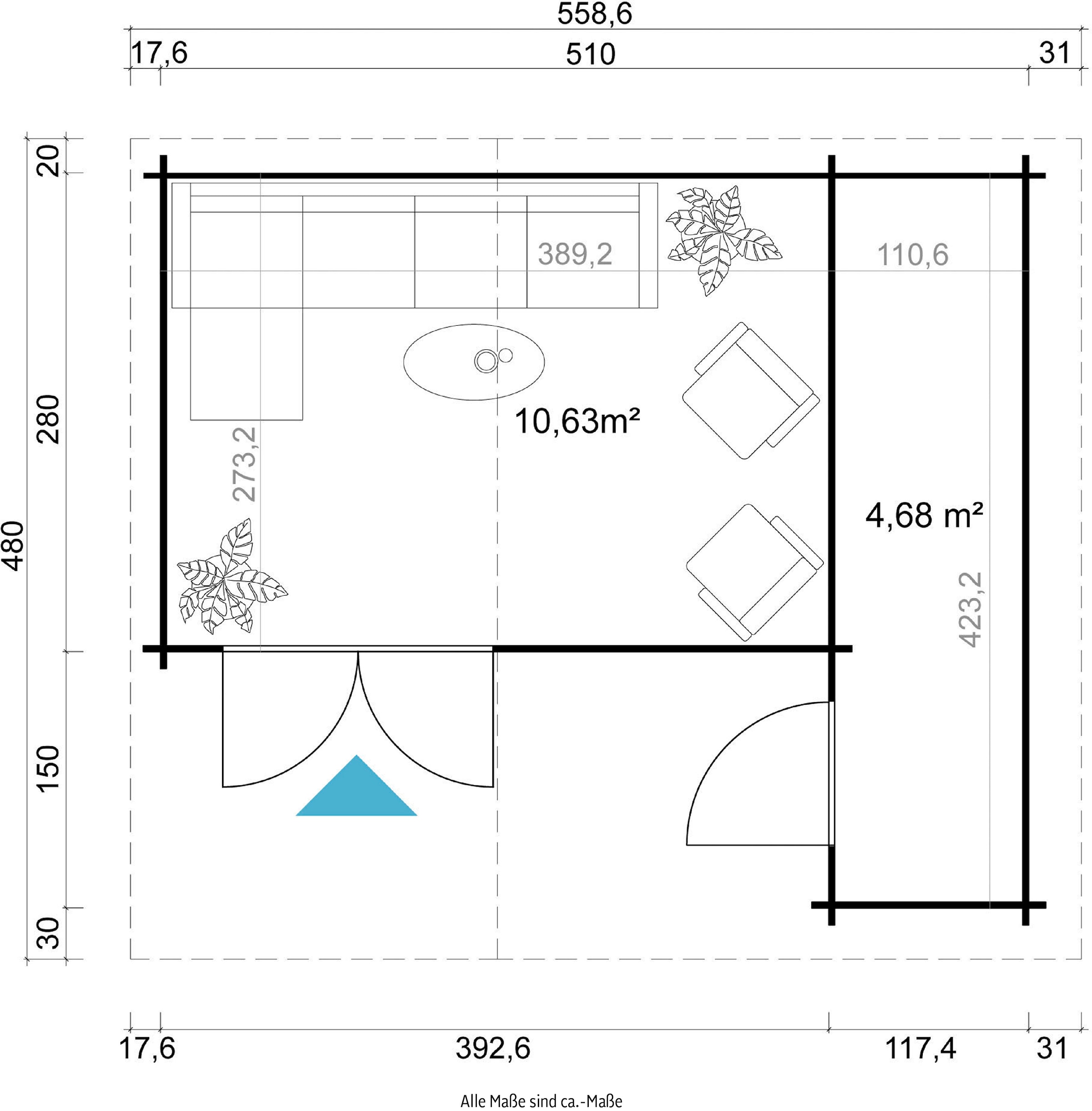 LASITA MAJA Gartenhaus »LITTLE ROCK«, (Set, inkl. Fussbodenbretter zum verlegen)