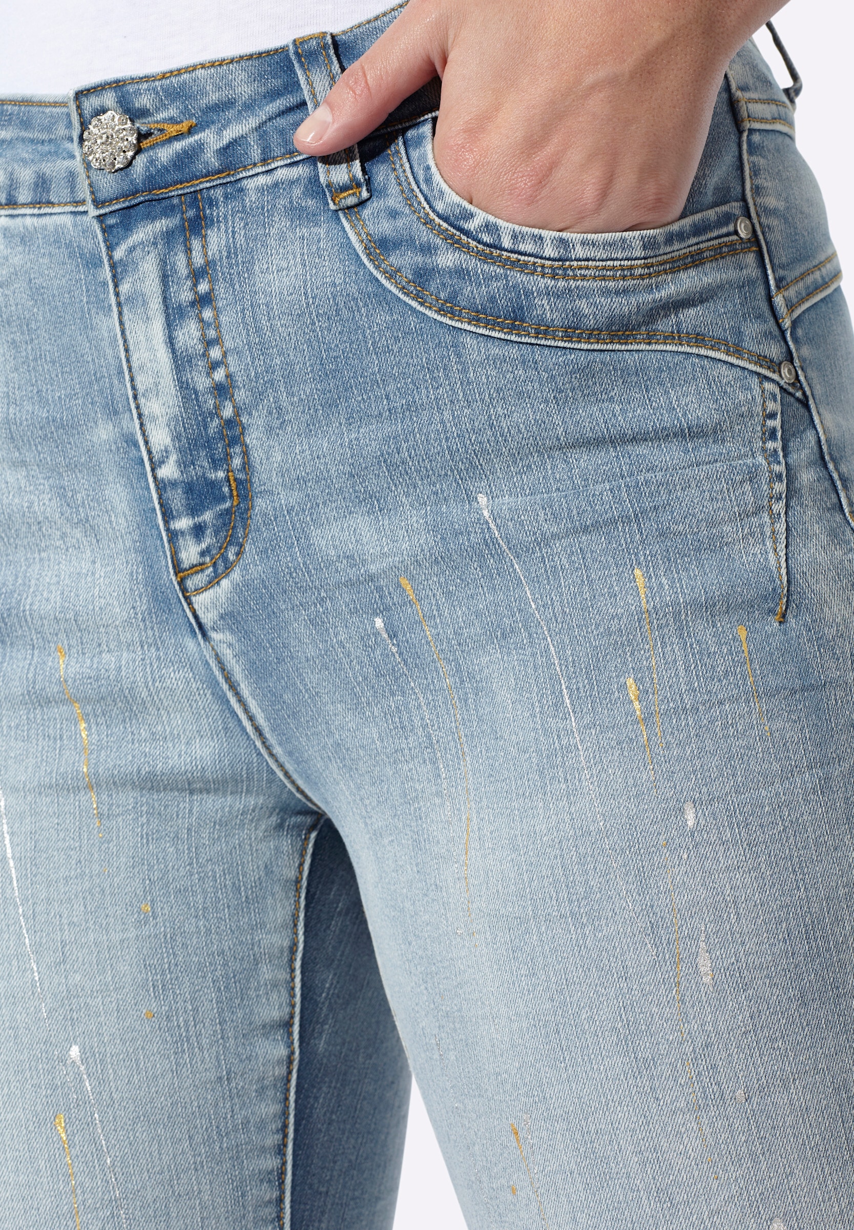 heine 5-Pocket-Jeans »Jeans Jeans mit Glitzerdruck«