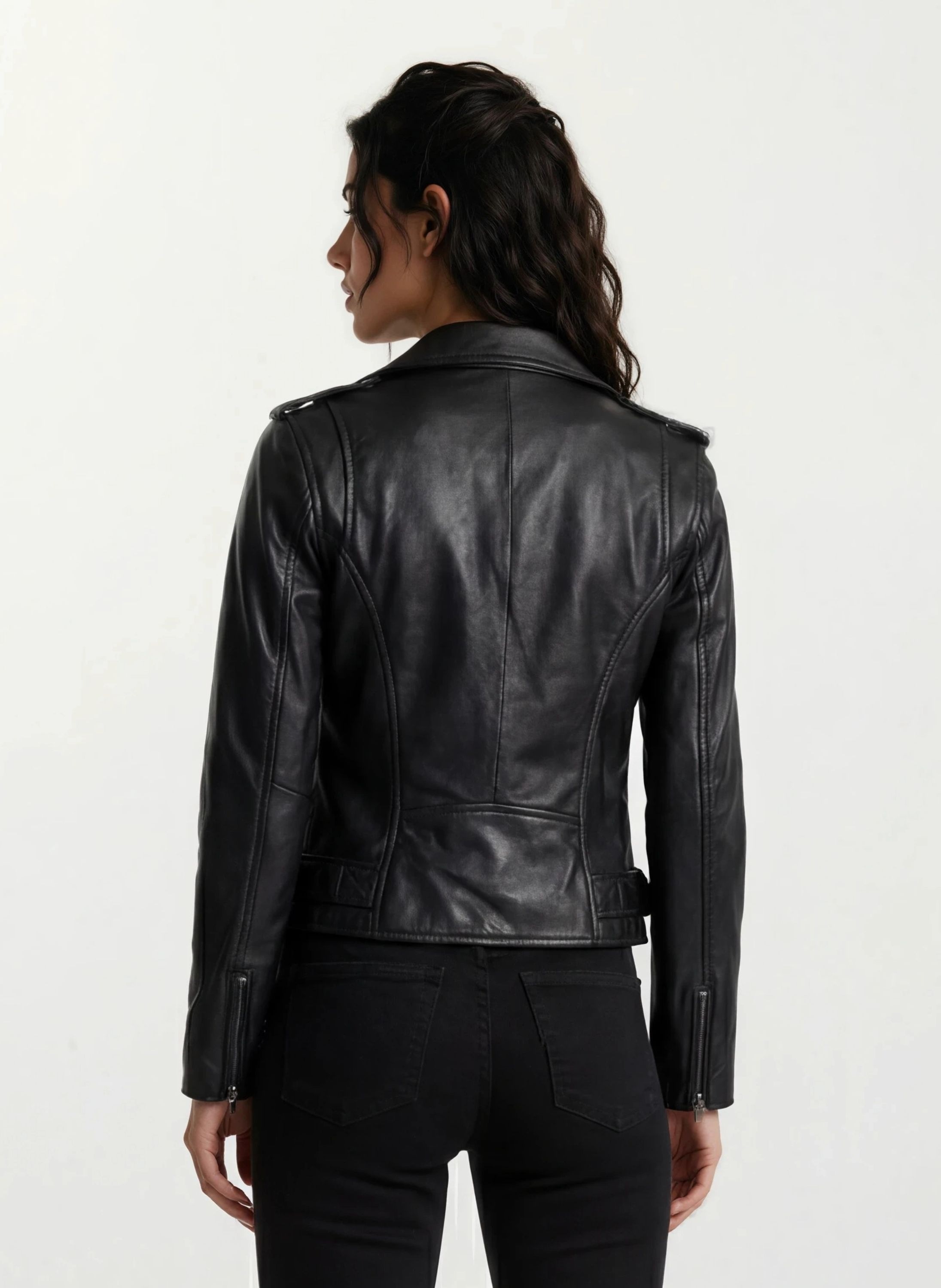 trueprodigy Lederjacke »Laura Gürtel, Reverskragen und asymmetrischer Reißverschluss« ohne Kapuze