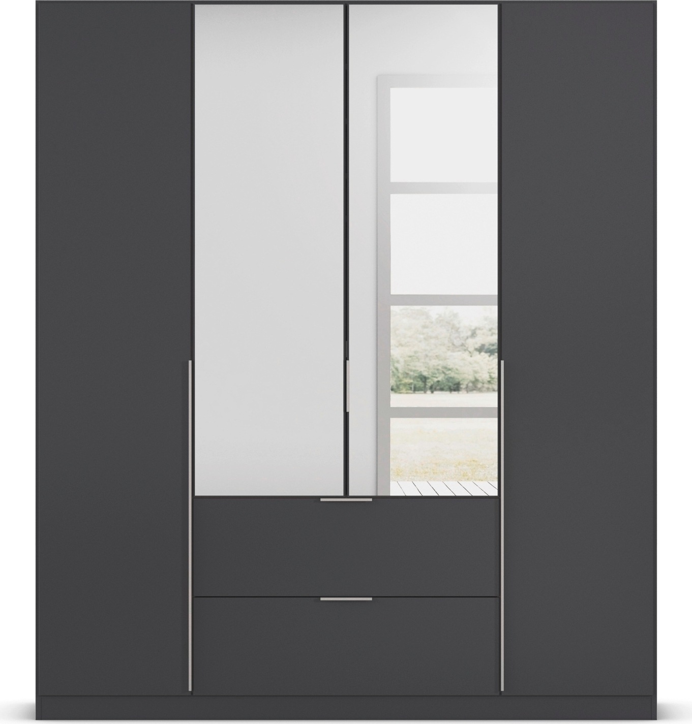 rauch Drehtürenschrank »Kleiderschrank Schrank Garderobe AGORDO mit Dekor- oder Hochglanzfront«, (in zwei Griff-Farben mit Dekor- oder Hochglanzfront), mit Außenschubkästen, in 6 Breiten und 2 Höhen MADE IN GERMANY