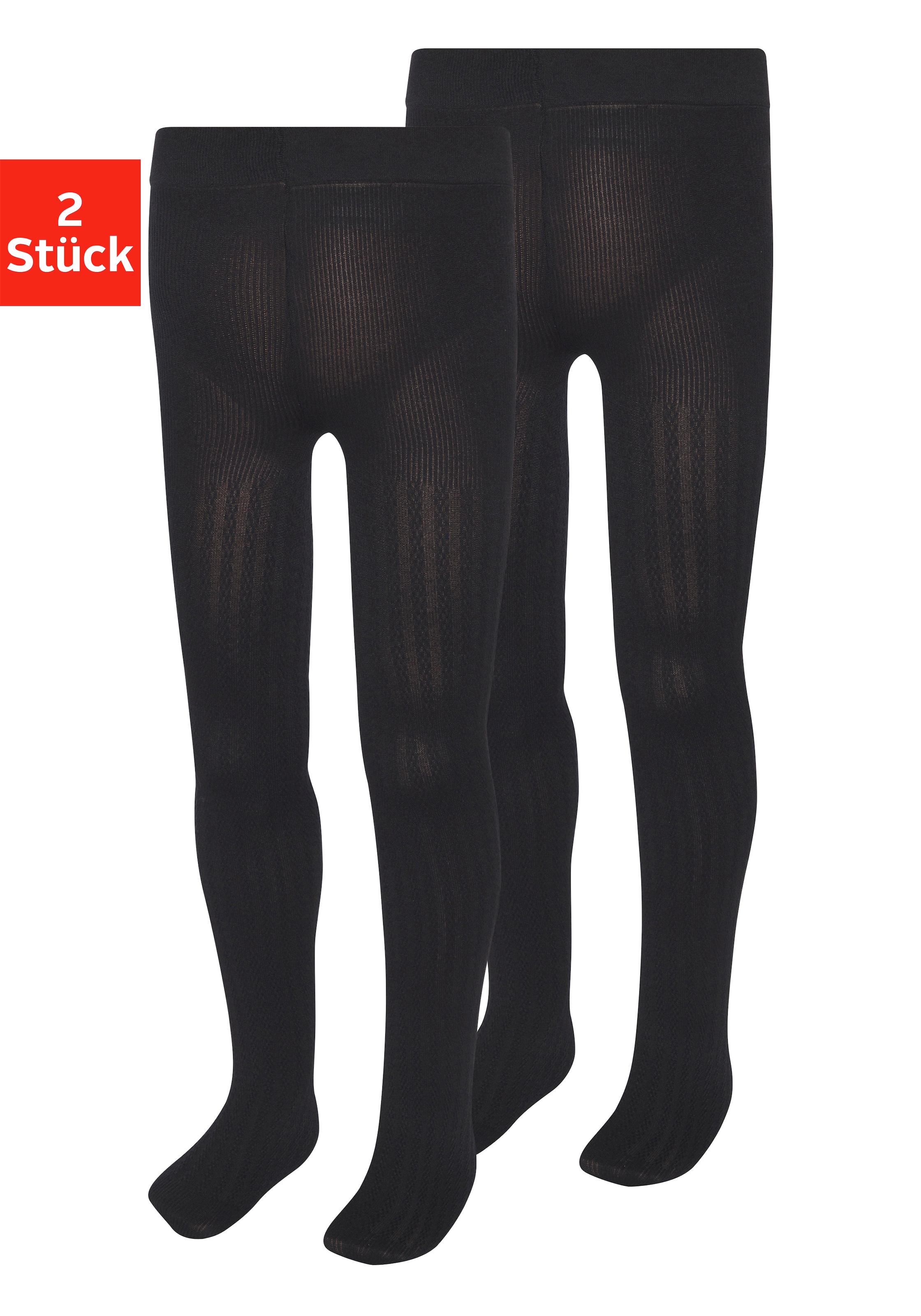 H.I.S Feinstrumpfhose 20 Packung, 2 Stk. tlg. mit geripptem Muster