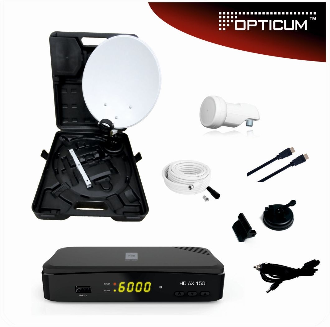 Camping Sat Anlage inkl. AX 150 HD Sat-Spiegel