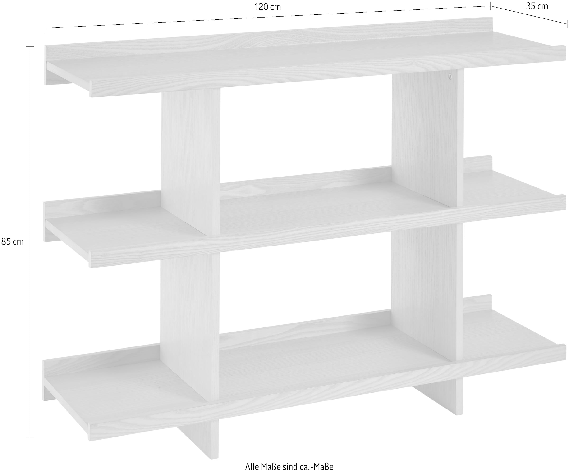 LeGer Home by Lena Gercke Ablageregal »Clavira« massives Eschenholz, stabil, luftige Optik, Breite 120 cm