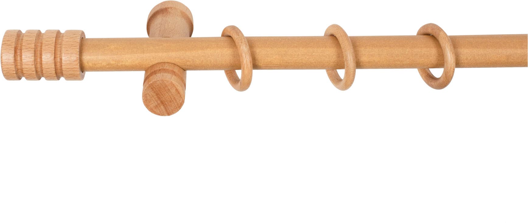 SN DECO GROUP Gardinenstange »Pisa« 1 läufig-läufig Fixmaß 28 mm, Holz, verschiedene Längen und Farben, Komplettset
