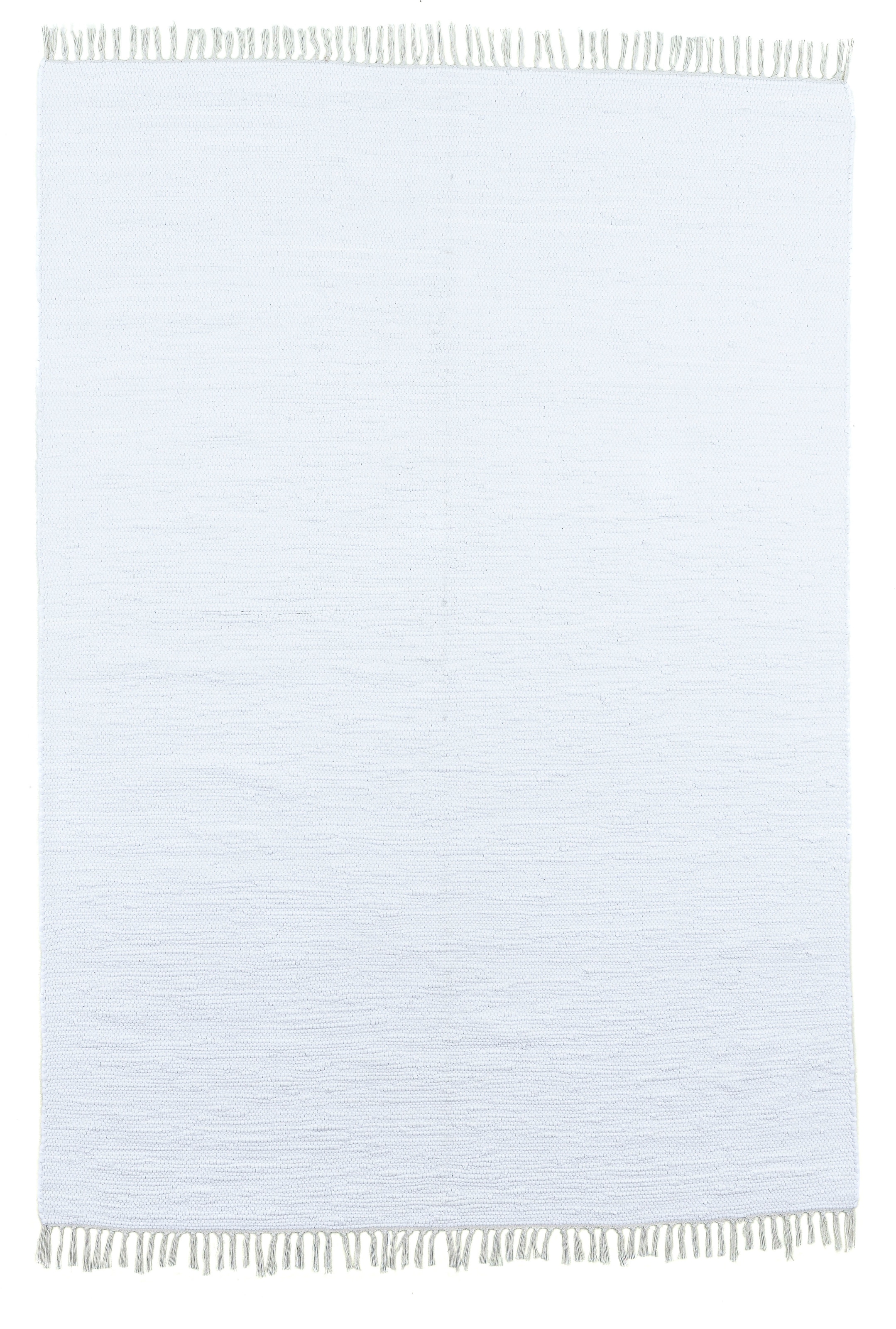 my home Teppich »Cadis« rechteckig 5 mm Höhe Wendeteppich, mit Fransen, Uni Farben, handgewebt, reine Baumwolle