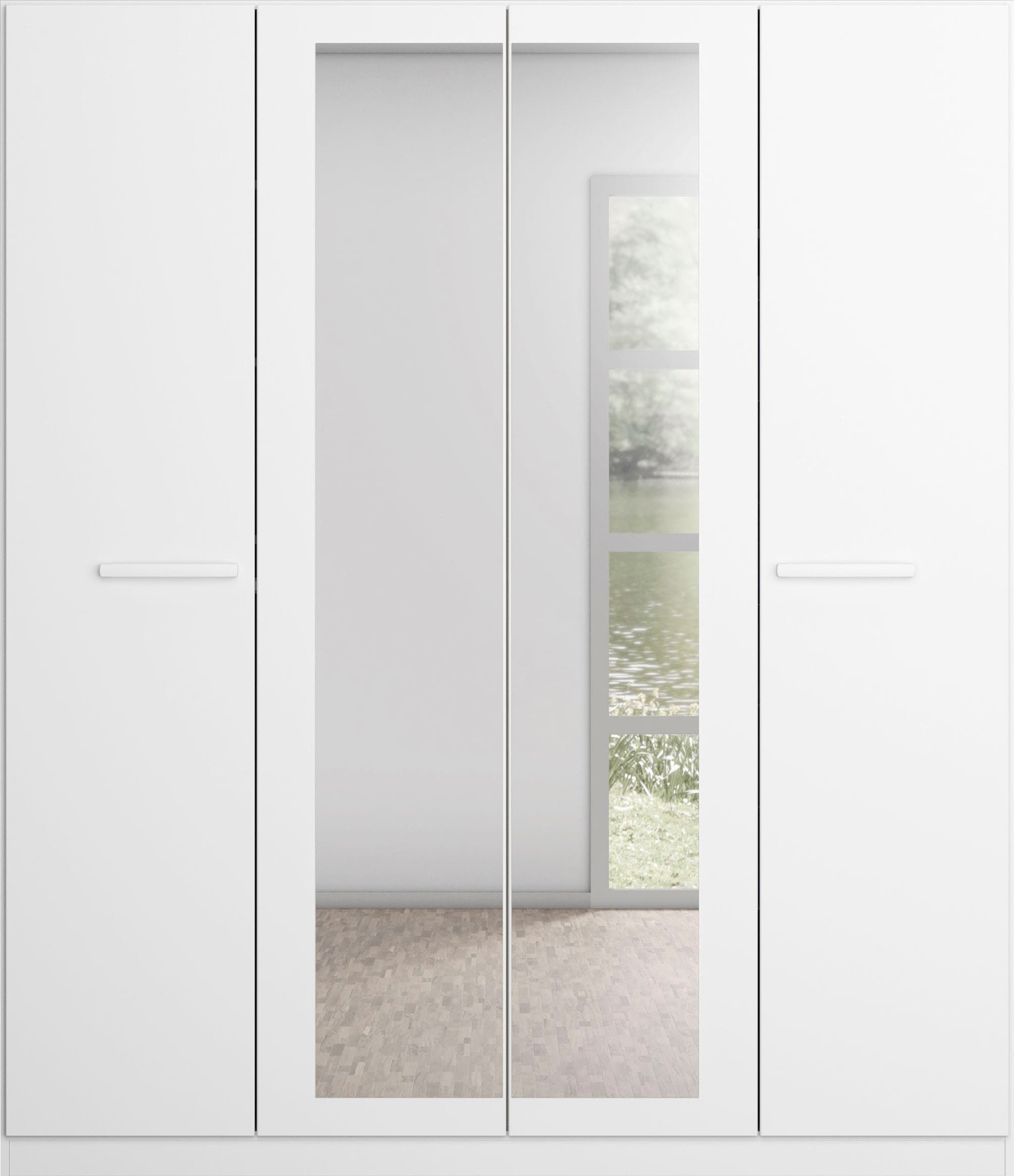 rauch Drehtürenschrank »Kleiderschrank Schrank Garderobe Garderobenschrank Stauraumwunder MODI«, optional mit Spiegel MADE IN GERMANY