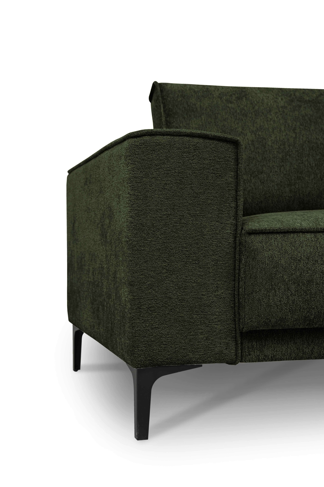 Places of Style Ecksofa »Polsterecke Oland, Struktur, Flachgewebe, Luxus-Microfaser, Boucle«, L-Form, 289 cm, Wellenunterfederung, Skandi-Design, Metallfüße