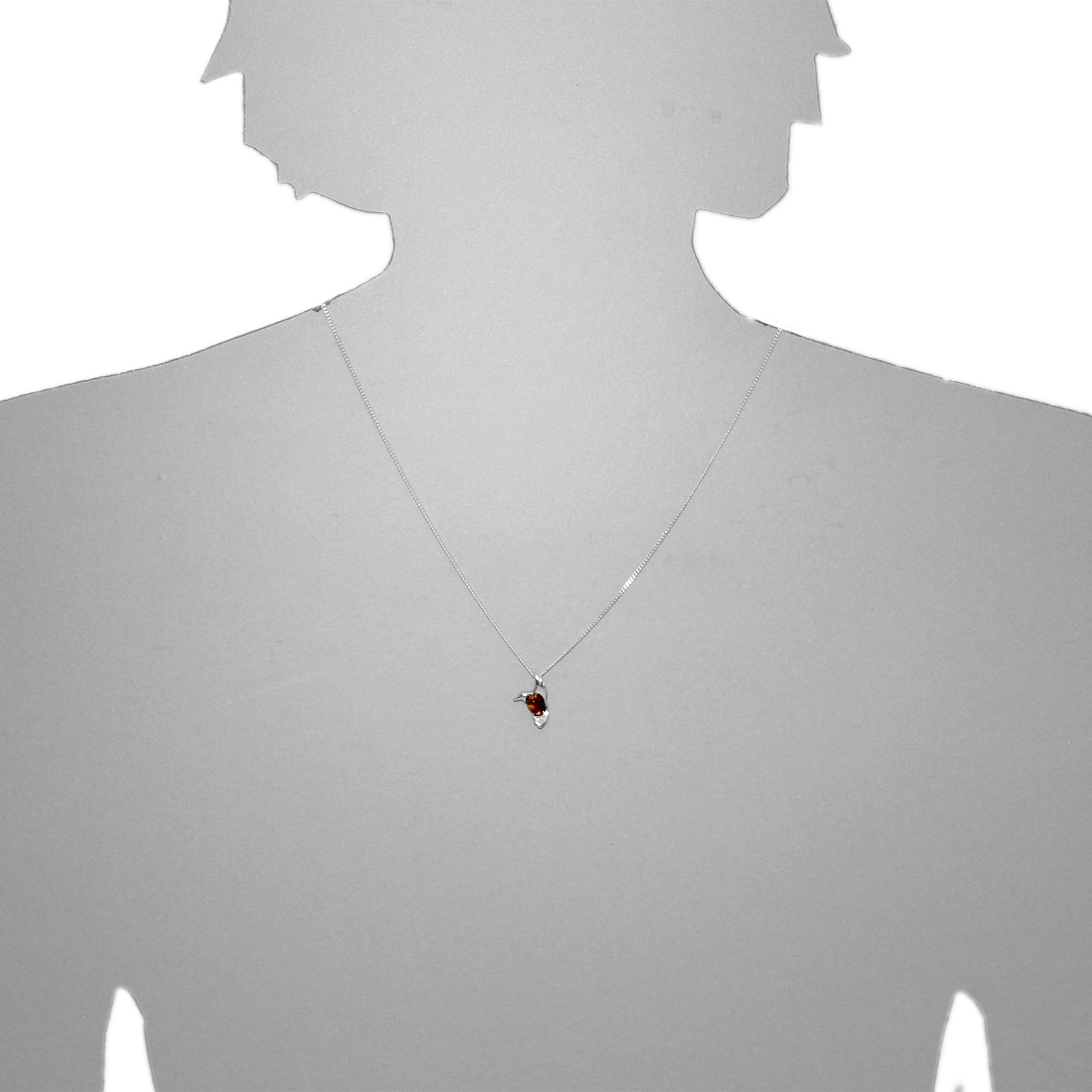 OSTSEE-SCHMUCK Kettenanhänger »- Gleiter-Kolibri - Silber 925/000 - Bernstein«