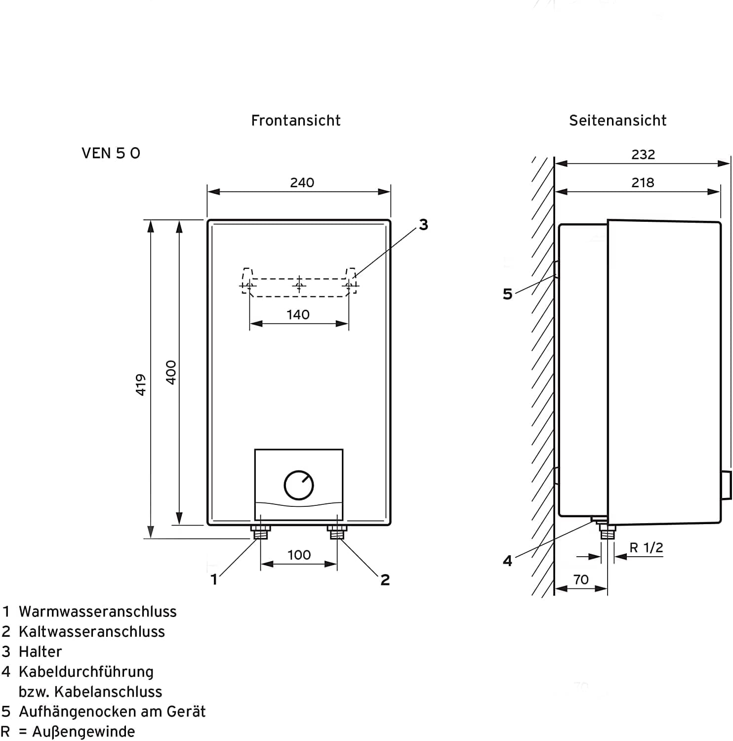 Vaillant Kleinspeicher »VEN 5/7 O plus«, 5 Liter, mit UV-lichtbeständiger Gerätehaube