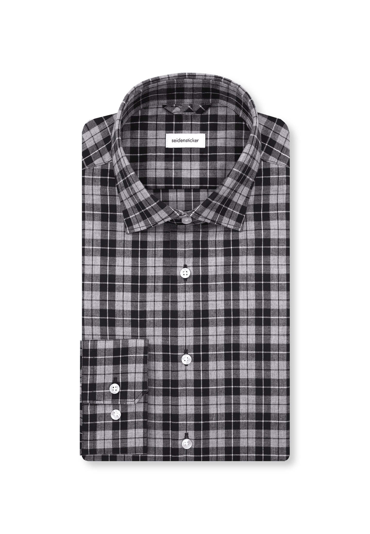 seidensticker Flanellhemd »Slim« Slim Langarm Kentkragen Karo