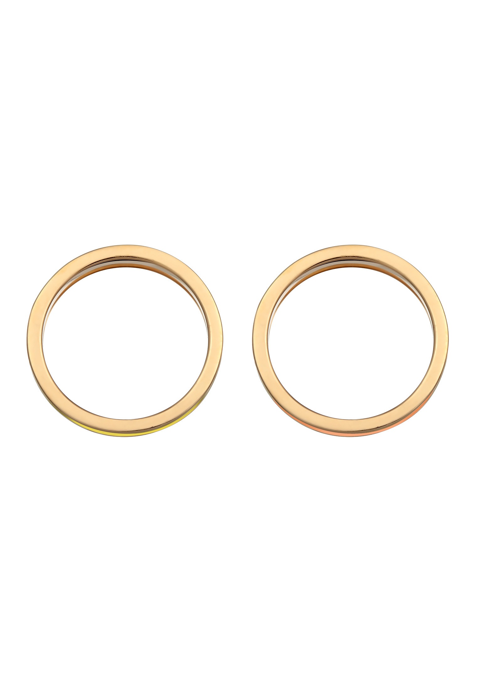 Elli Ring-Set »Ring Bandring Basic Emaille 2er Set 925 Silber«