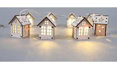 Lichterkette »Weihnachtsdeko«, 8 St.-flammig, mit Häuschen aus Holz, indoor, Länge ca.... kaufen
