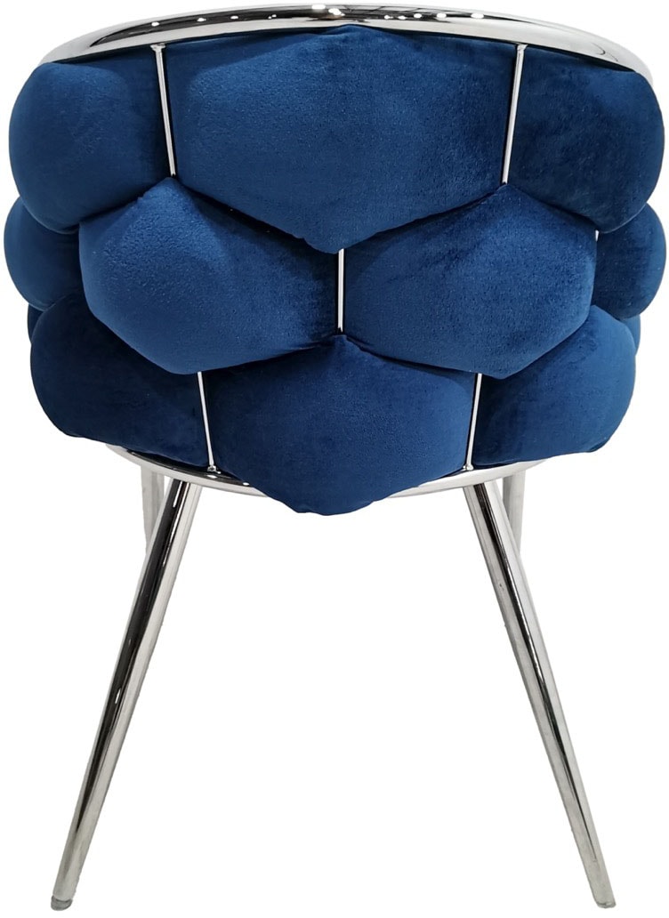 Kayoom Polsterstuhl »Stuhl Grace 125 2er-Set, Gestell aus Eisen, bequem gepolstert« (Set) 2 Stk. Graziöses Design, absolutes Eye-Catcher, geflochtener Rücken