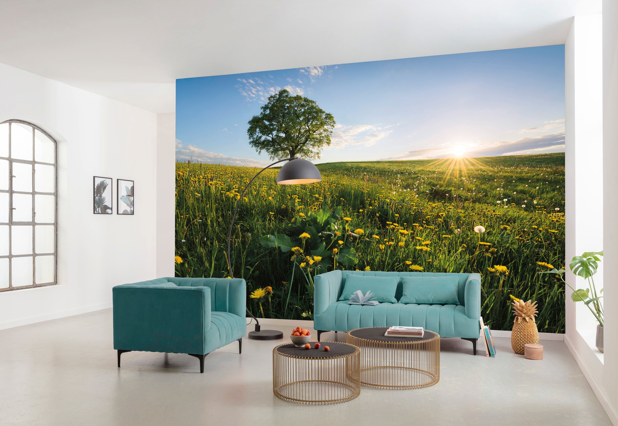 Komar Vliestapete »Digitaldruck Vlies - Frühling auf dem Land - Größe 450 x 280 cm«, bedruckt, Wohnzimmer, Schlafzimmer
