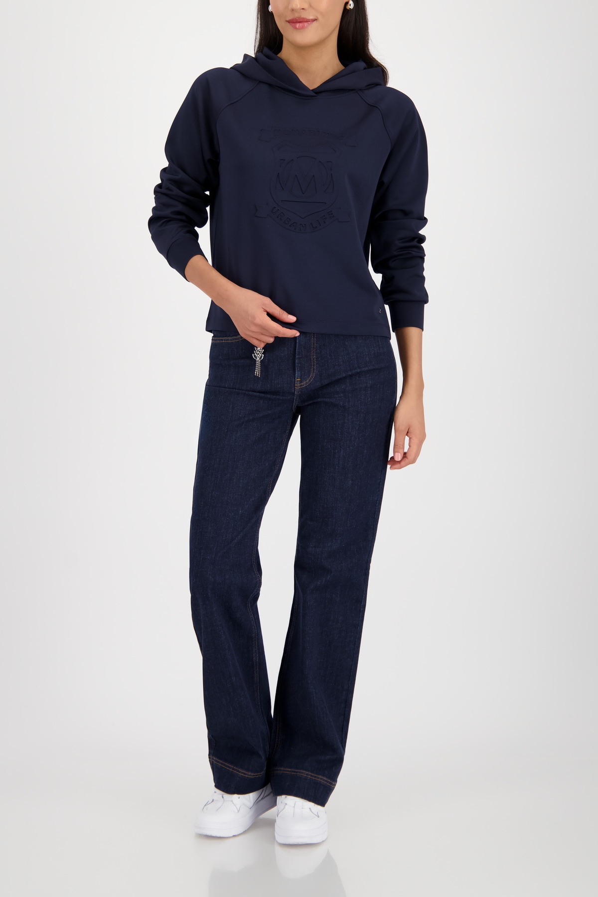 Monari Kapuzensweatshirt , Regular Fit, geprägtes Emblem
