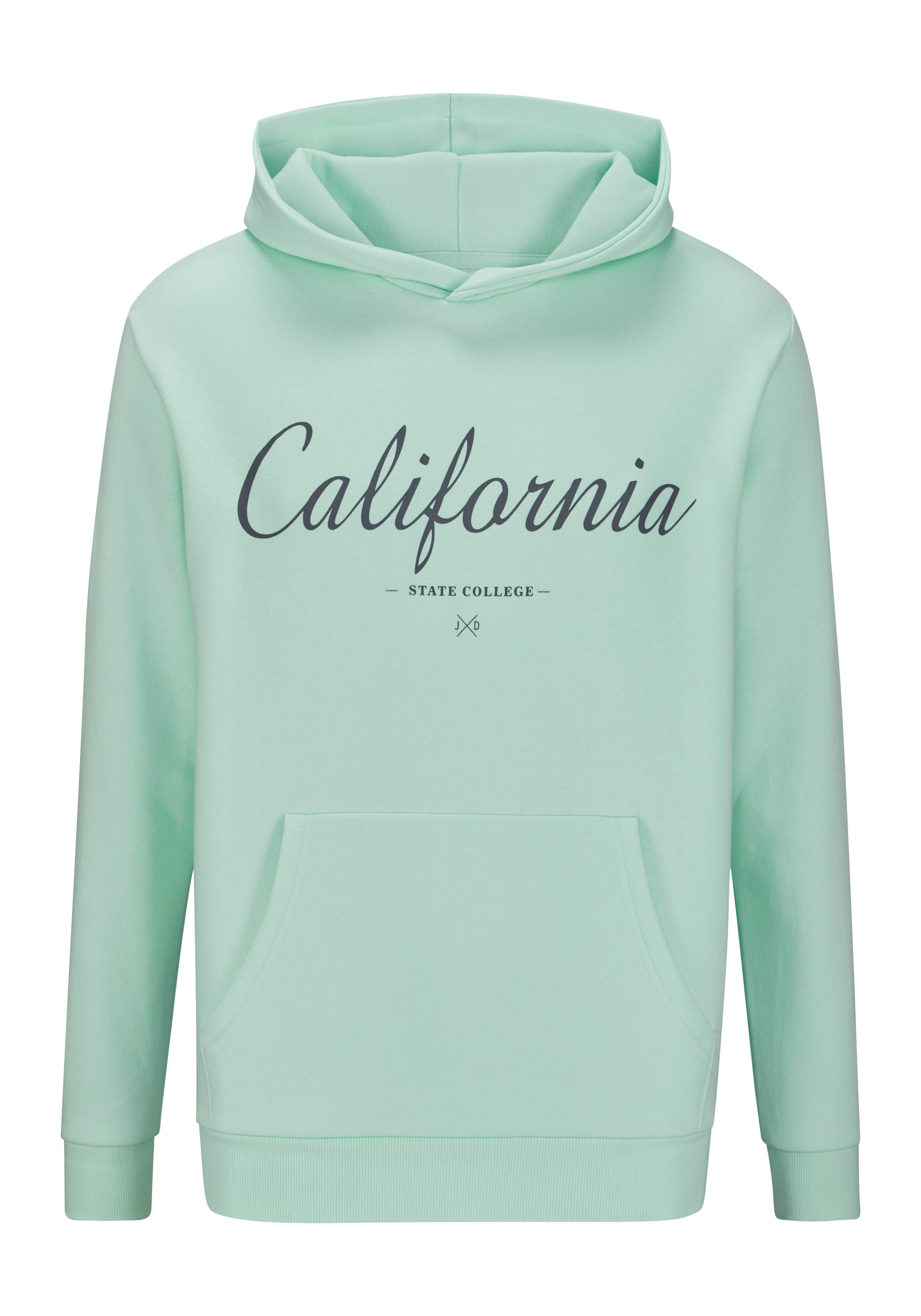 John Devin Hoodie , Sweatshirt mit coolem Druck, aufgesetzter Tasche und Kapuze
