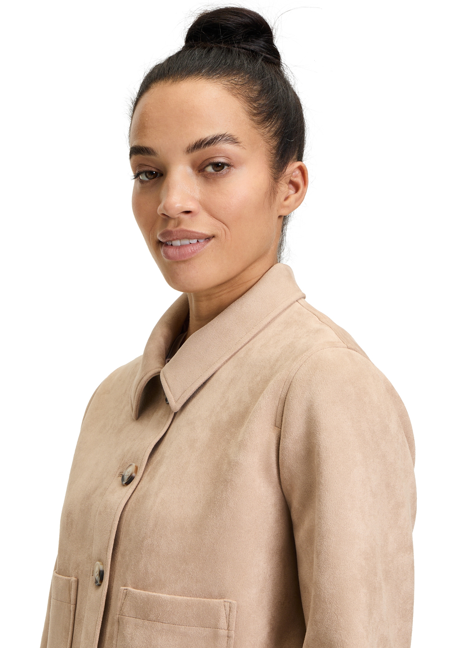 Betty&Co Lederimitat-Blazer »Kunstleder-Jacke mit aufgesetzten Taschen«