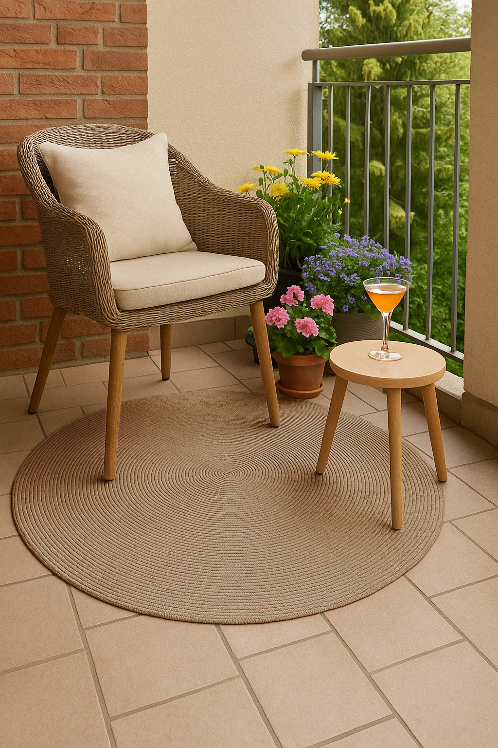 ASTRA Teppich »Paris«, rund, 8 mm Höhe, In- und Outdoor geeignet, Aussenbereich, Wohnzimmer