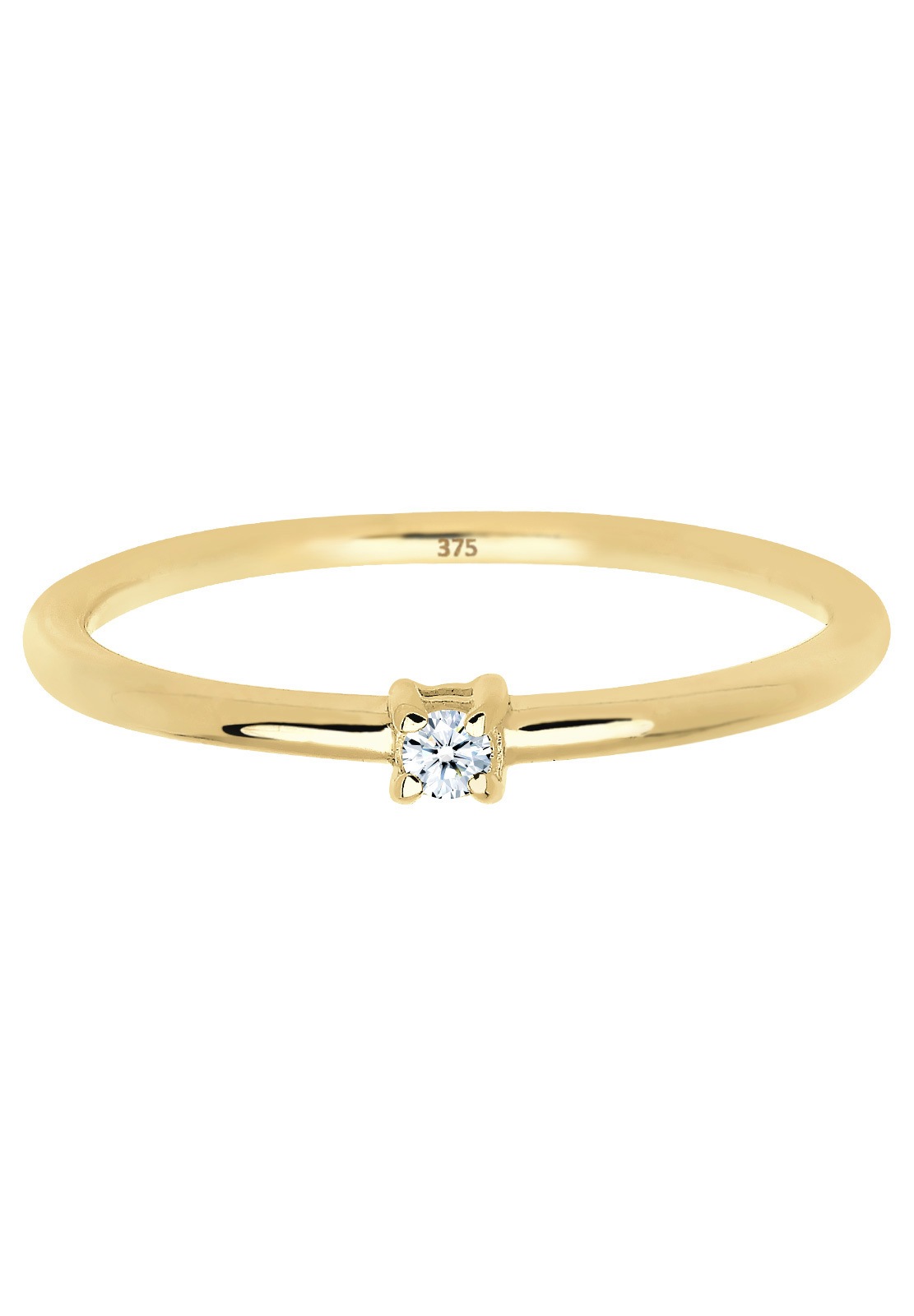 Elli DIAMONDS Verlobungsring »Ring Diamant Weiß Brillantschliff (0.03 ct) 375 Gelbgold«