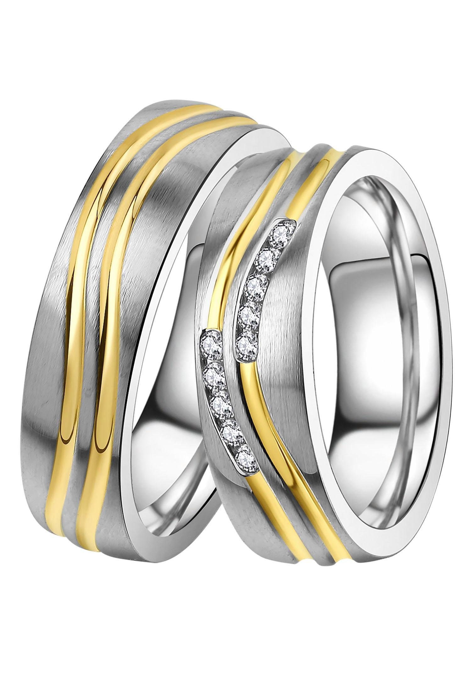 DOOSTI Trauring »Schmuck Geschenk Edelstahl Trauring Ehering Partnerring  LIEBE«, Made in Germany, mit o. ohne Zirkonia kaufen online bei OTTO | Trauringe