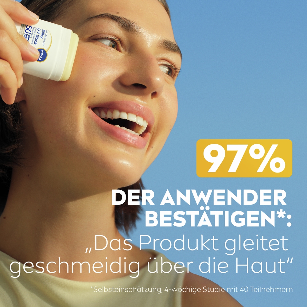 Nivea Sun Sonnenschutzstift »Silky UV Stick LSF50+« für das Gesicht, mit Lichtschutzfaktor 50+, nicht fettende Formel