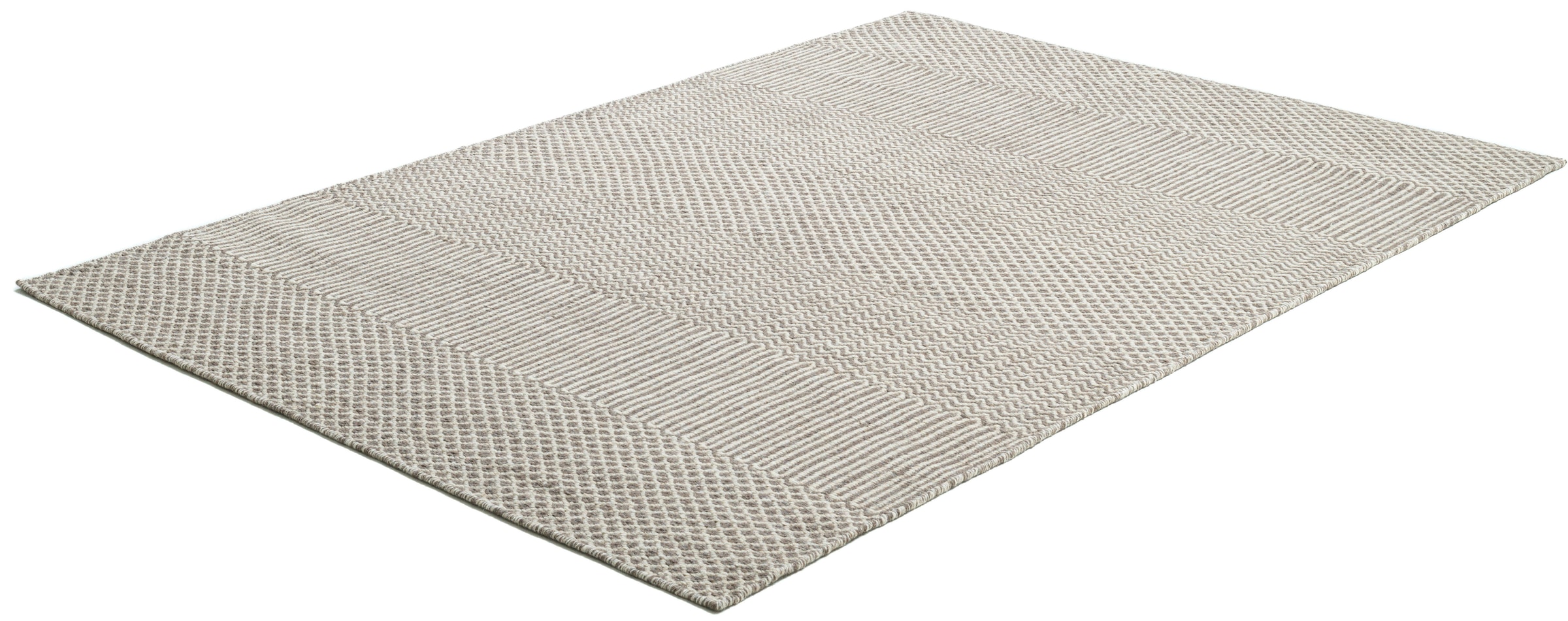 THEKO Wollteppich »Trondheim PO-501«, rechteckig, 10 mm Höhe, Handweb Teppich, Flachgewebe, reine Wolle, handgewebt