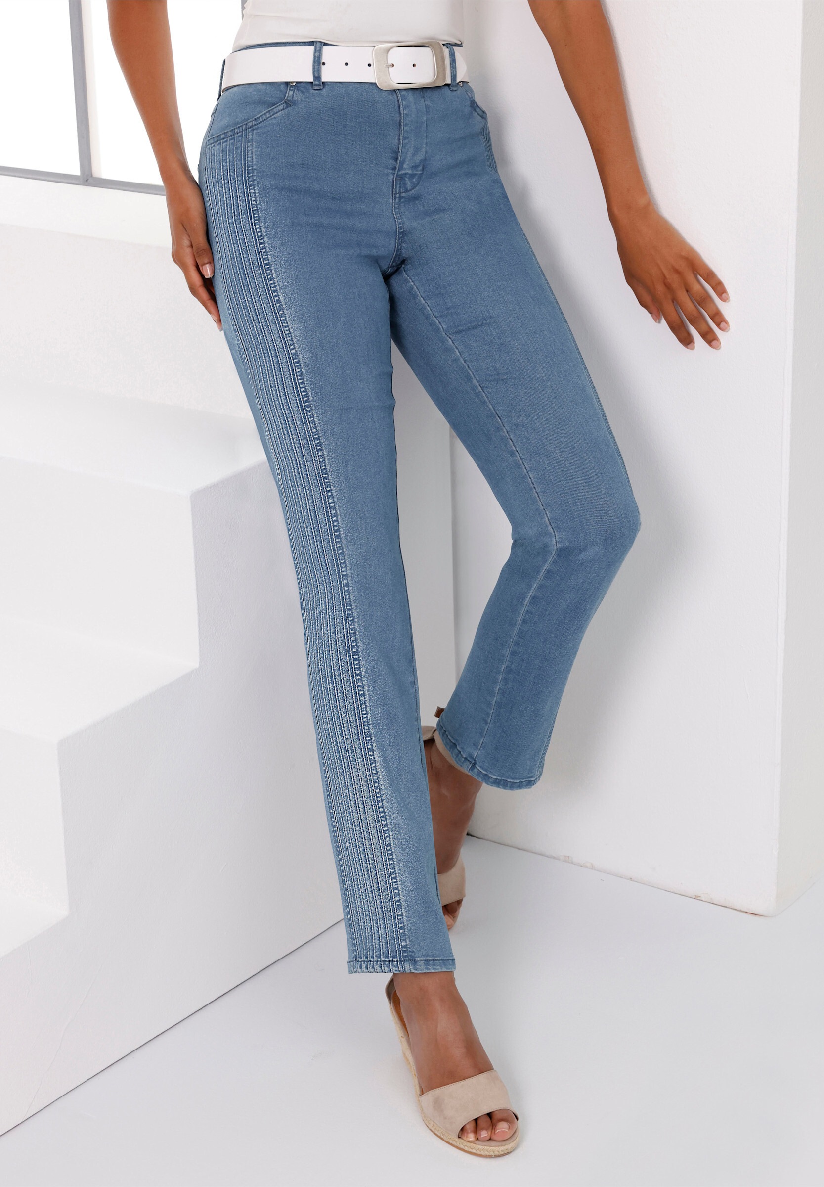 creation L Bequeme Jeans »Edel-Jeans Stretch-Jeans mit seitlichen Biesen«