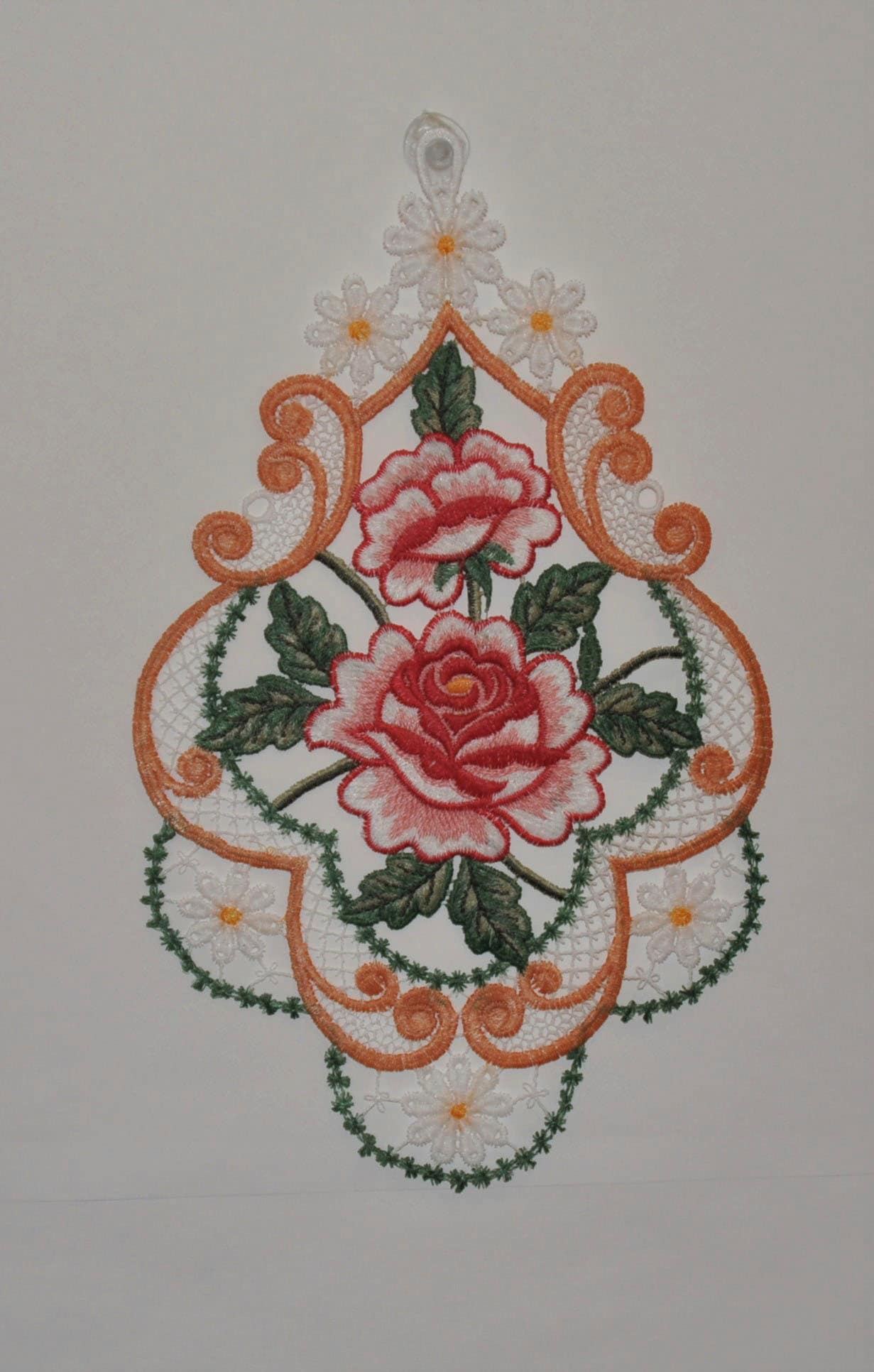 Stickereien Plauen Fensterbild »Rosen« in bunt, Größe B/L: 20 cm x 32 cm