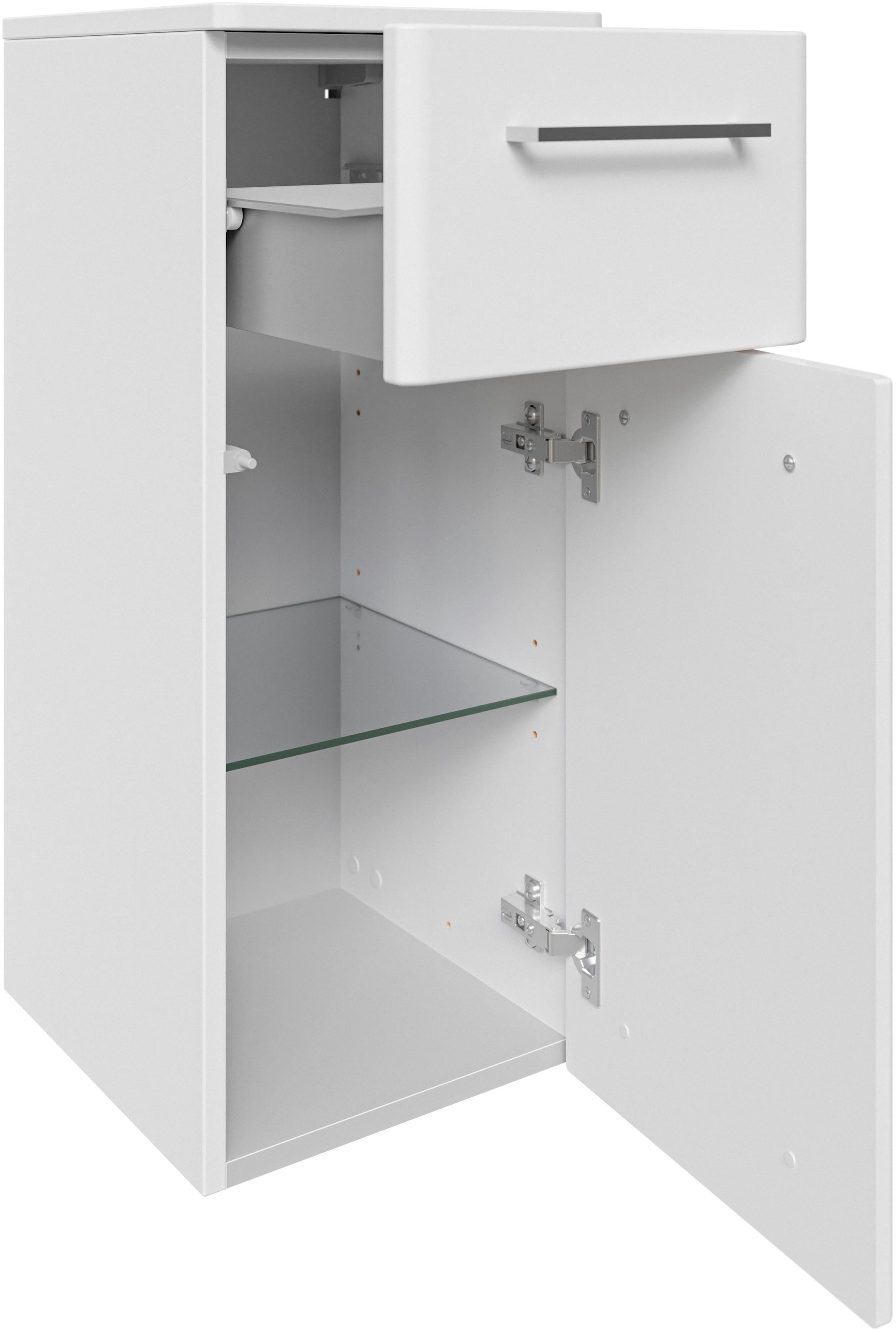 Saphir Badmöbel-Set »Quickset 316 5-teilig, Keramikwaschtisch mit LED-Spiegelschrank«, (6 St.), Midischrank, Unterschrank, Hängeschrank, 7 Türen, inkl. Türdämpfer