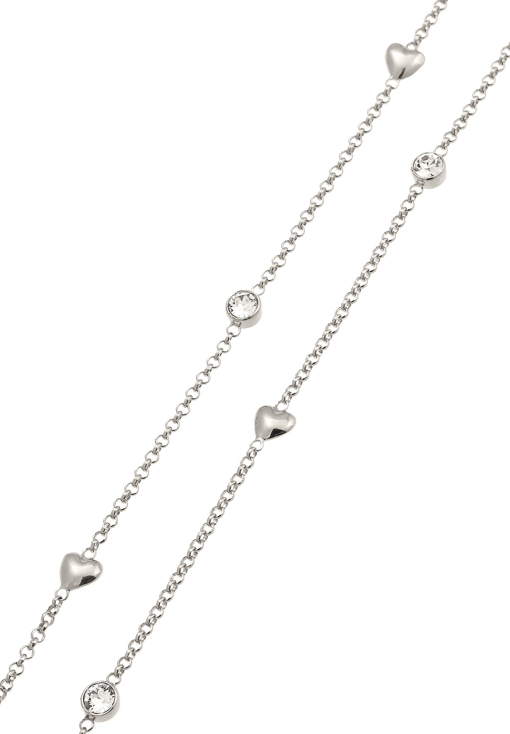 Elli Silberkette »Halskette Herz Weiß 925 Sterling Silber, mit Kristallen von Swarovski®«