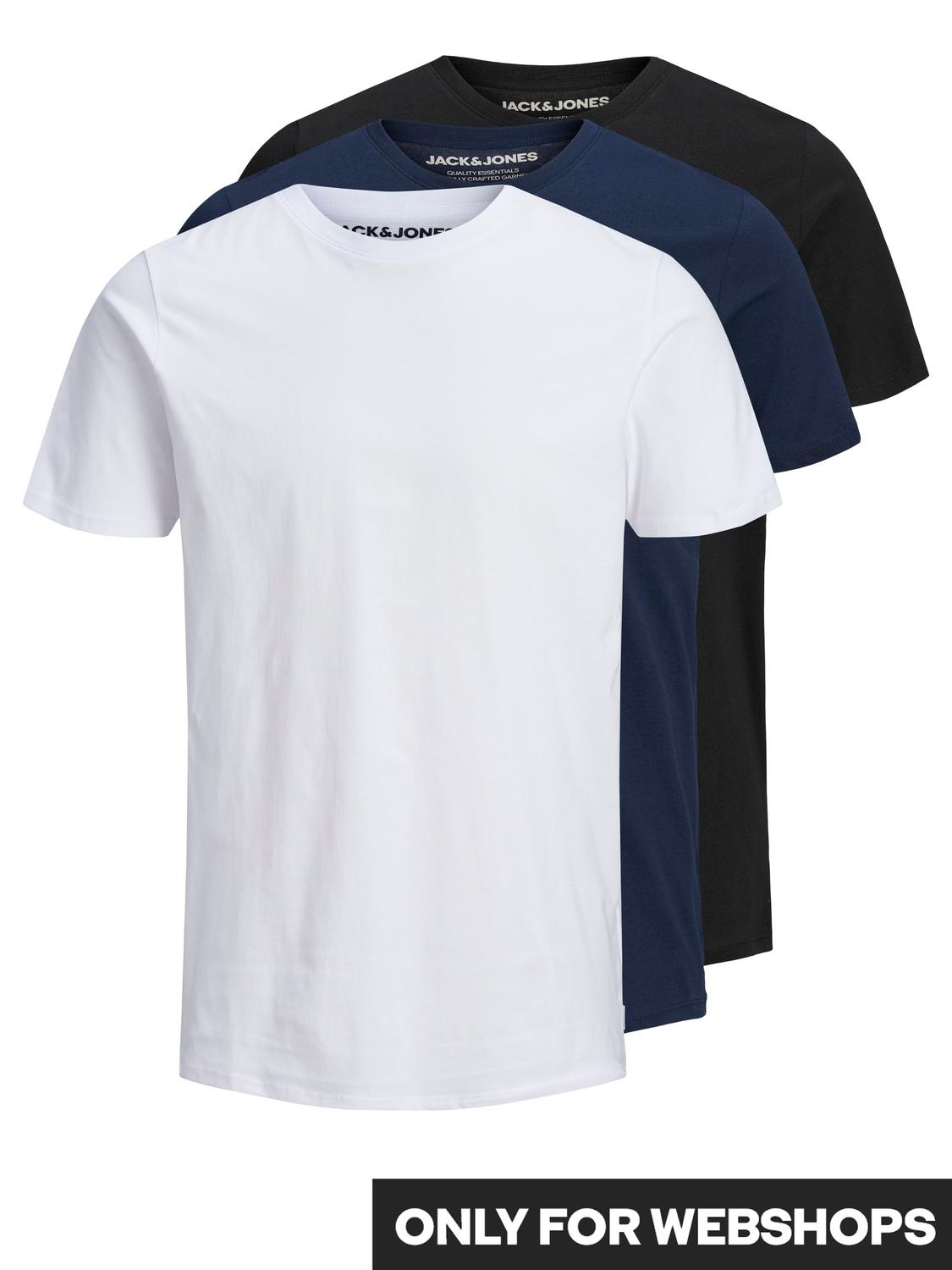 Jack & Jones Rundhalsshirt »JJEORGANIC BASIC TEE SS O-NE 3PK MP NOOS«, (Packung, 3 tlg.)