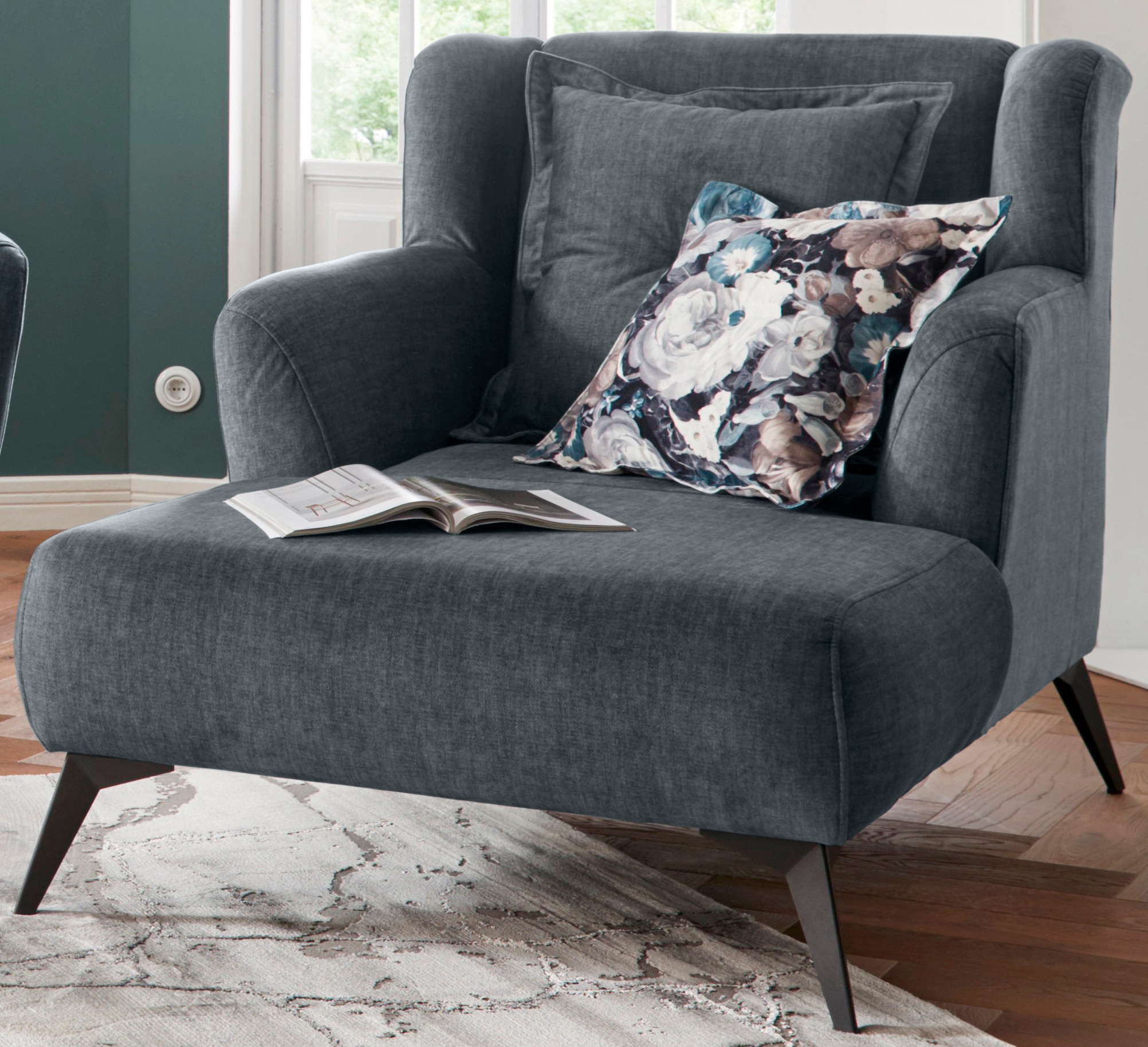 Home affaire Loveseat »Baggio Mega Sessel für Komfort und Entspannung, zeitlos und modern« Zierkissen inklusive