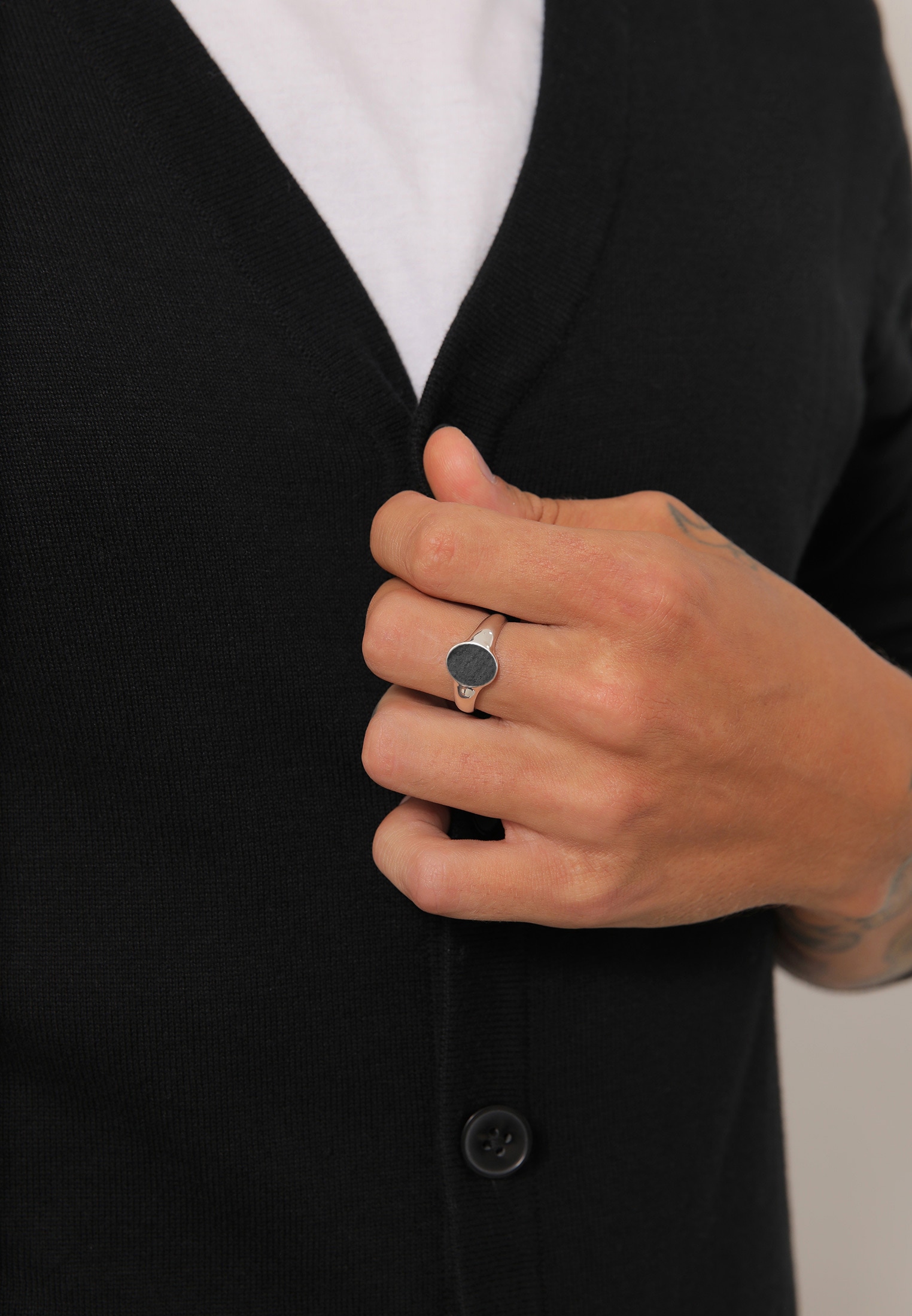 Kuzzoi Siegelring »Ring Herren Siegelring Matt Basic Cool 925er Silber«