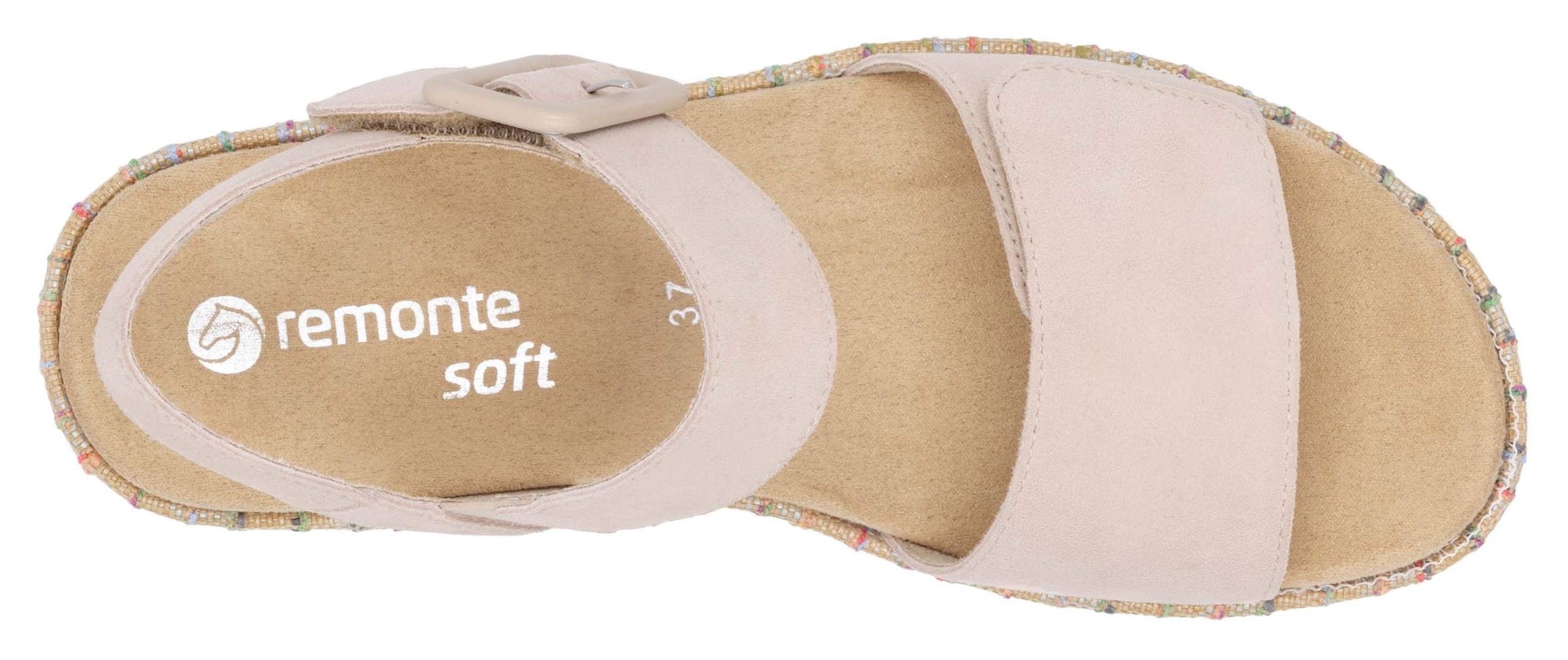 Remonte Sandalette »Elisabeth Hurley-Collection«, Keilabsatz, Sommerschuh, Riemchensandale mit bezogenem Plateau