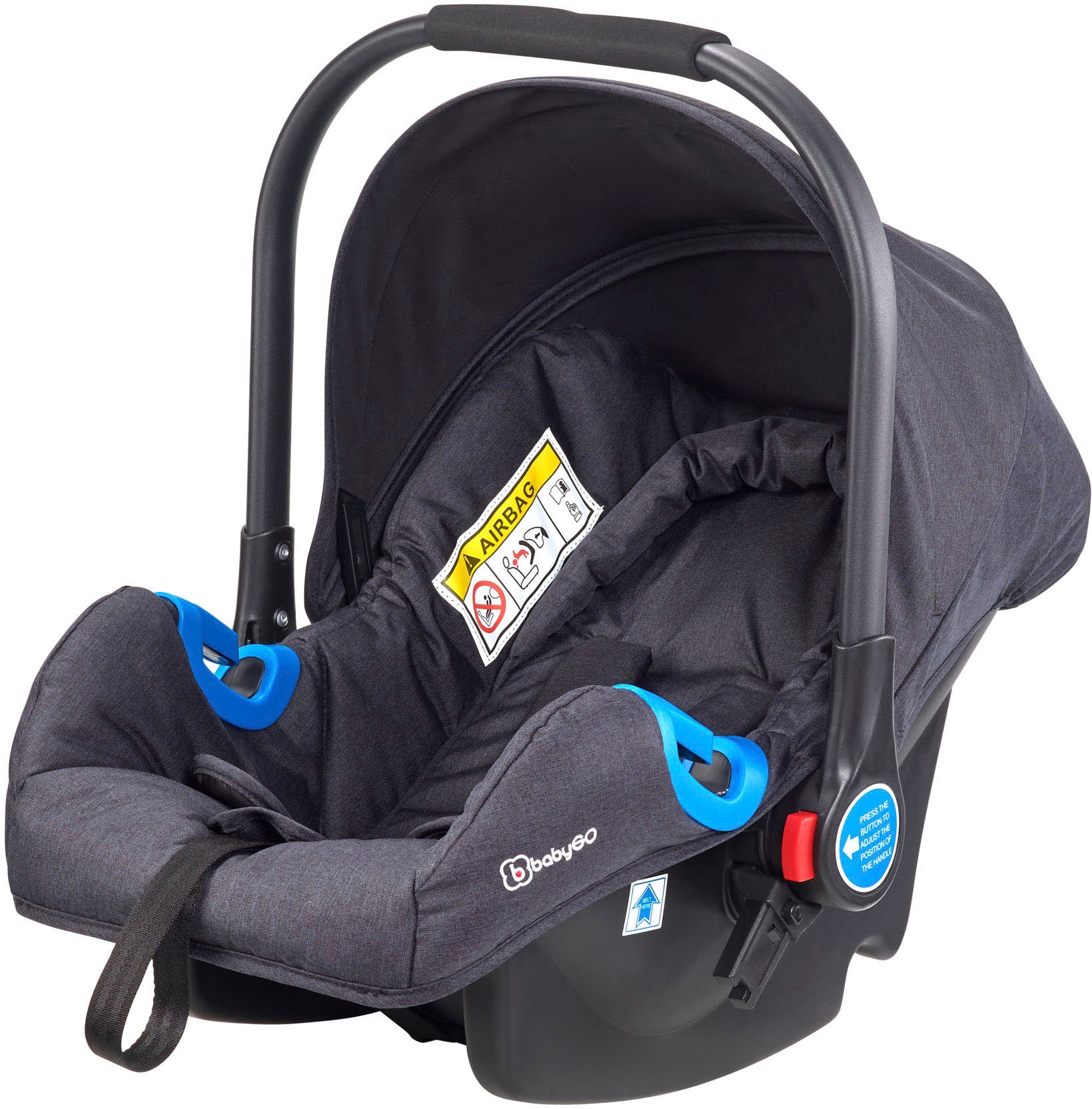 BabyGo Kombi-Kinderwagen »Style - 3in1, schwarz«, inkl. Babyschale mit Adaptern u. Wickeltasche