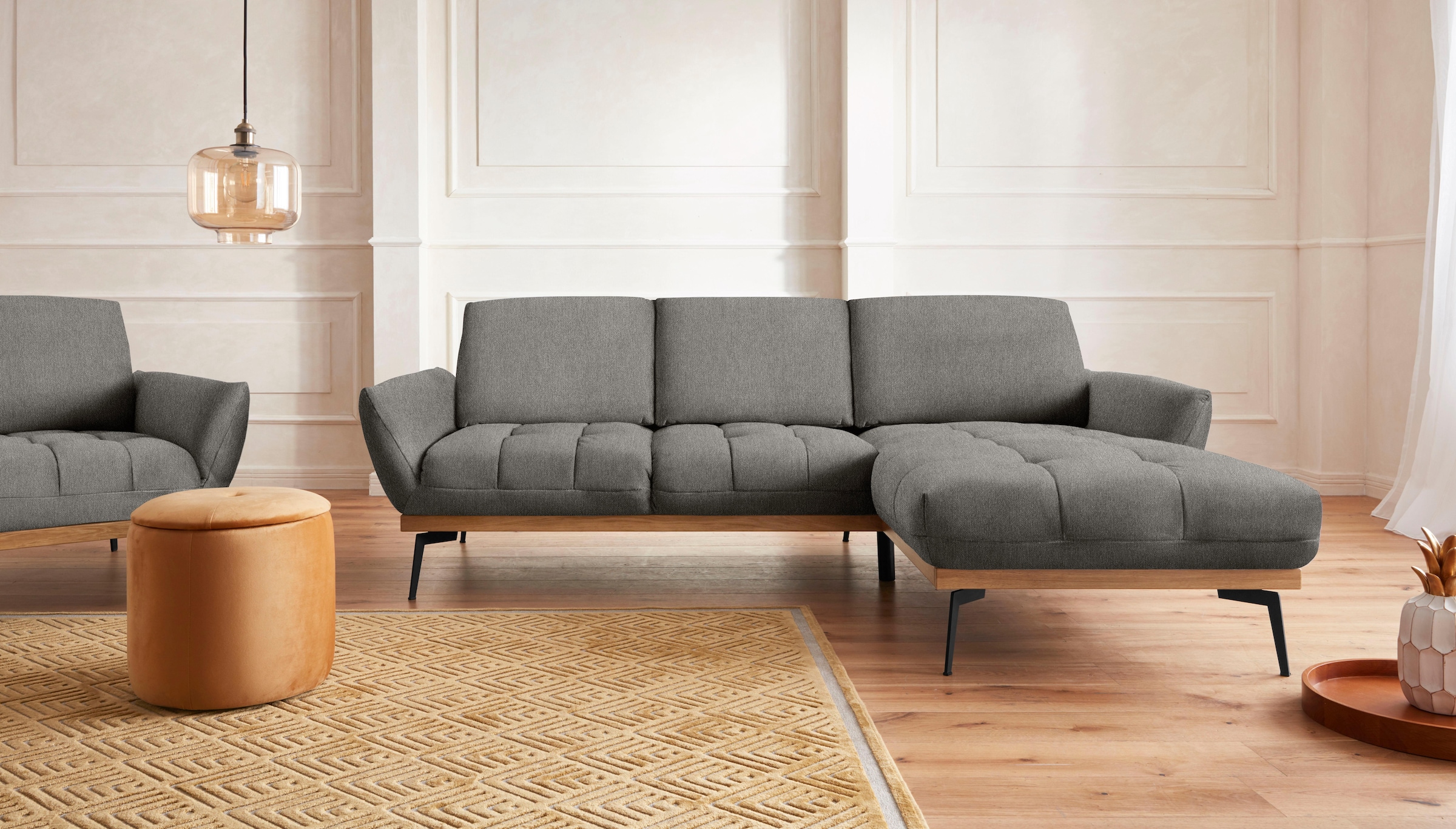 Guido Maria Kretschmer Home&Living Ecksofa »Palíc, inkl. Rückenverstellung, bequem, elegant, Breite 245cm, L-Form«