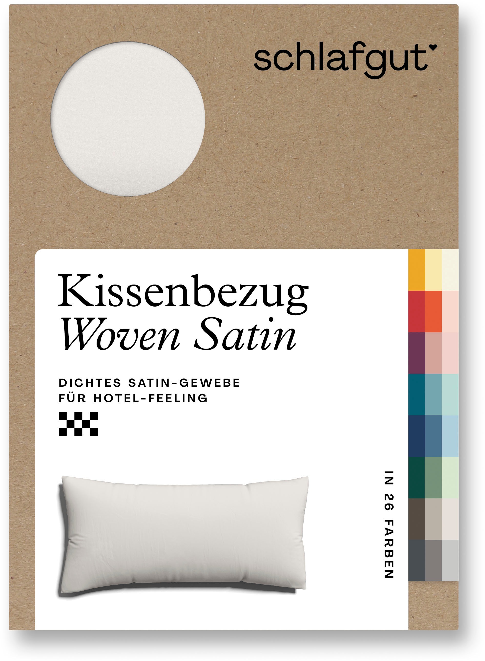 Schlafgut Kissenbezug »Woven Satin aus Mako-Baumwolle, langlebig, pflegeleicht, dicht gewebt«, (1 St.), Kissenhülle mit Reißverschluss, passender Bettbezug erhältlich