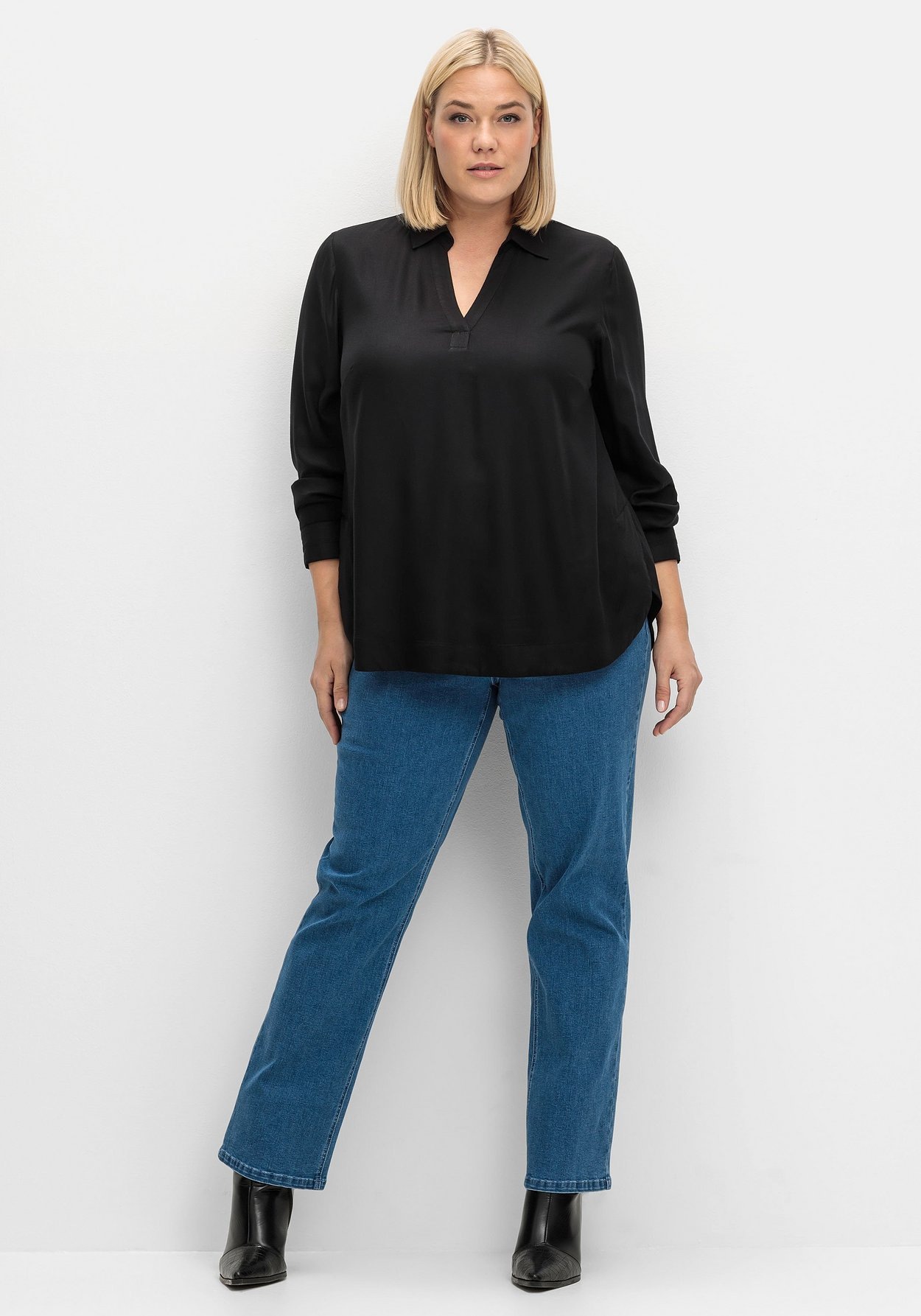 Sheego Tunika »Twill-Tunika aus hochwertiger Viskose-Twillqualität«, aus hochwertiger Viskose-Twillqualität